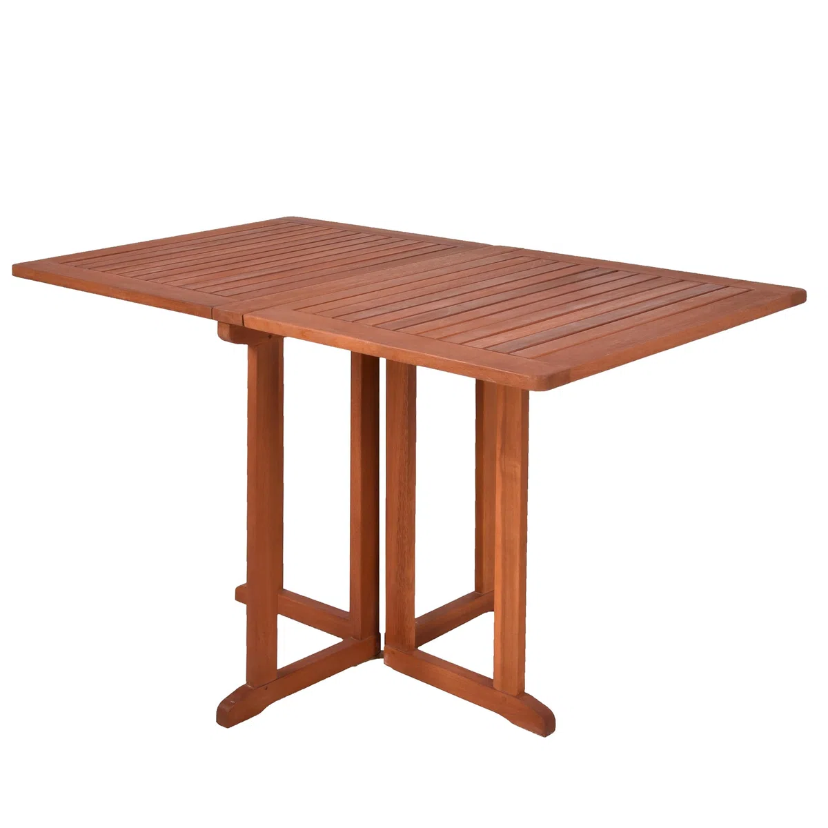 Spetebo Tavolo da balcone Baltimora in legno di eucalipto pieghevole – rettangolare/120 x 70 cm – Tavolo da pranzo per esterni in legno massiccio FSC oliato – Giardino terrazza balcone tavolo per