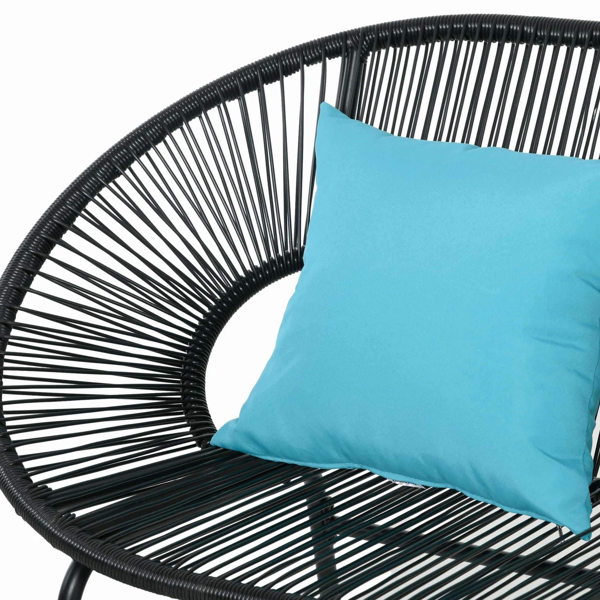 Outsunny Divano da Giardino 2 Posti in Rattan PE, Divanetto da Esterno con Cuscini, Braccioli e Telaio in Acciaio, Panchina da Esterno, per Terrazza e Cortile, 132x72x83 cm, Nero