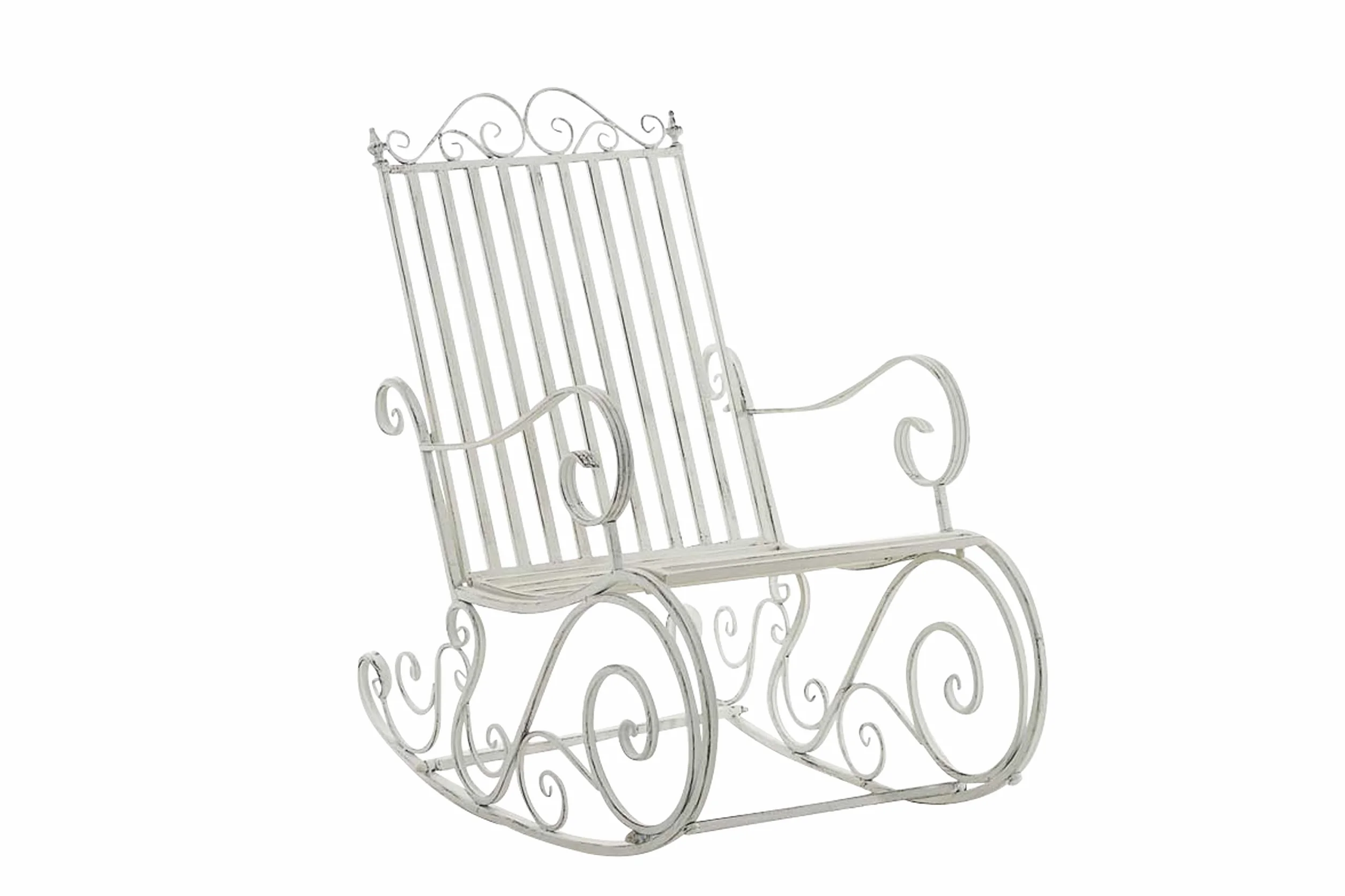Sedia a Dondolo Relax Smilla Resistente alle Intemperie Giardino Poltrona da Esterno Antico Bianco