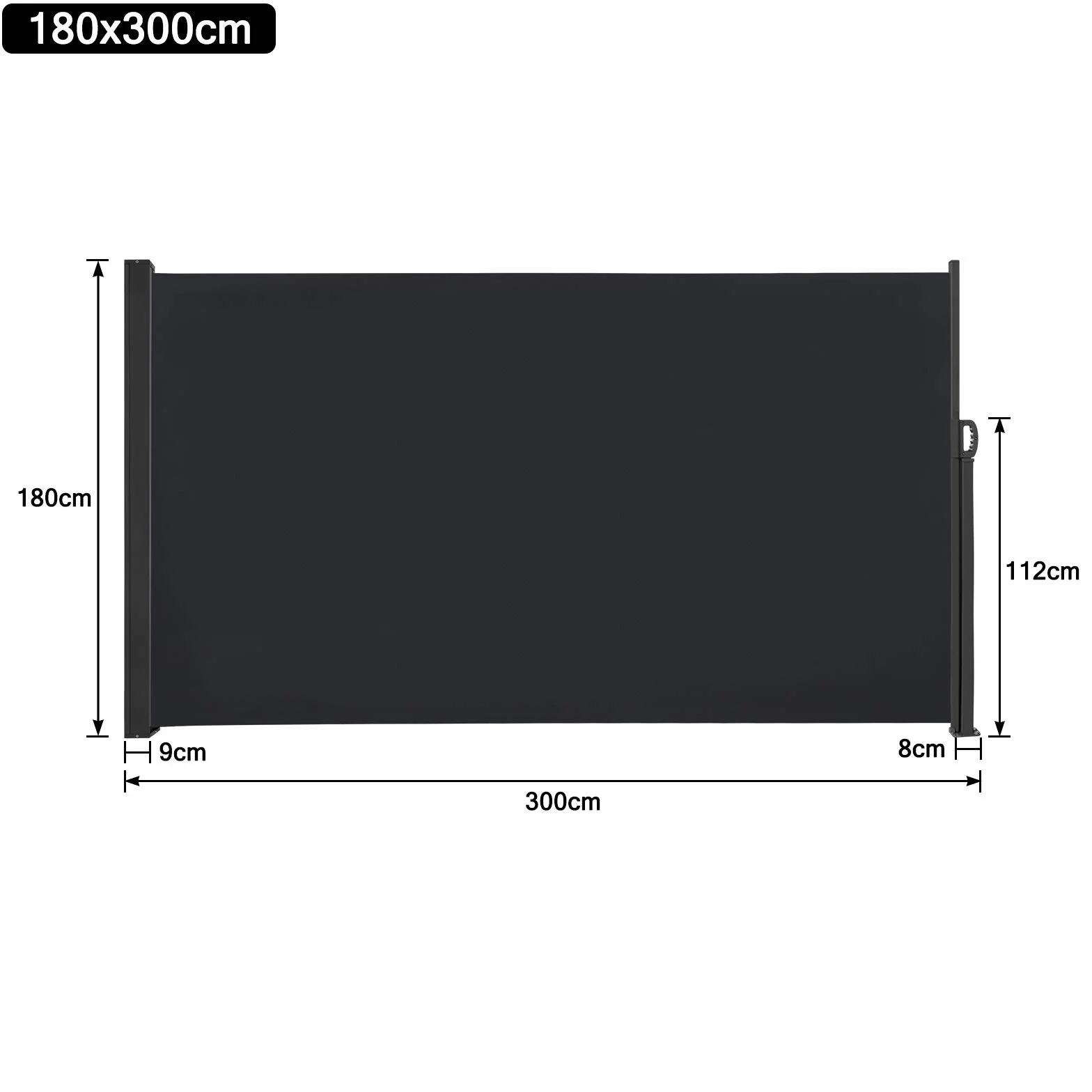 Tende da Sole Paravento Laterale Frangivento Estensibile Protezione Privacy per Terrazza 180 x 300 cm Antracite
