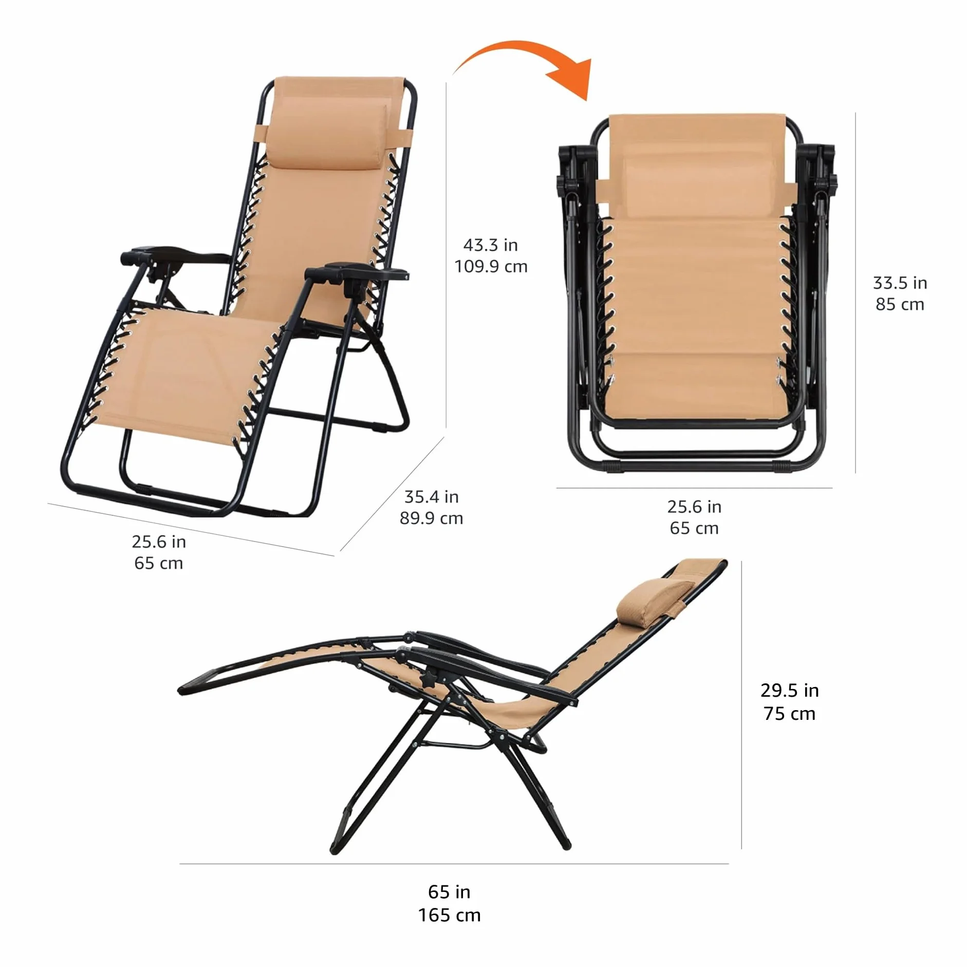Amazon Basics Sedia a gravità zero, Beige
