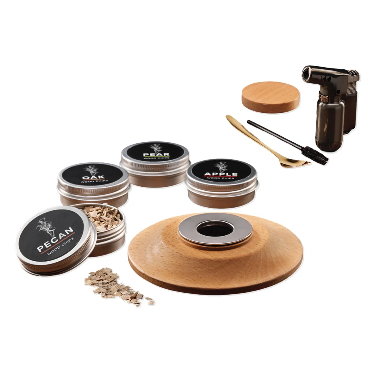 Connoisseur Creations - Set di affumicatori per whisky, accessori per la combustione del legno