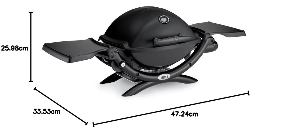 Weber Q1200 Barbecue a Gas Portatile, Griglia in Ghisa Smaltata 43 x 32 cm, Nero