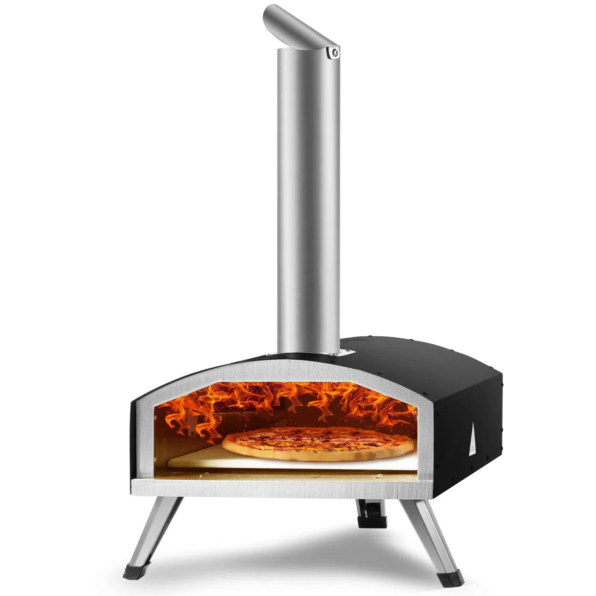 VEVOR Forno per Pizza Portatile a Pellet di Legno con Pietra per Pizza 12 Pollici Temperatura Max. 540℃, Forno Pizza Portatile da Esterno a Pellet di Legno per Viaggio Campeggio Festa Evento Banchetto