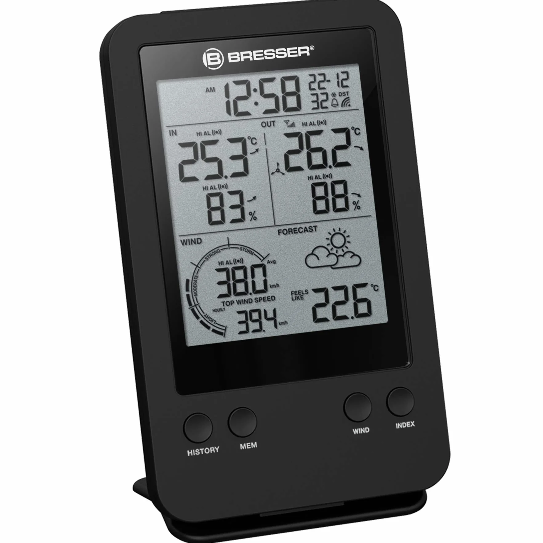 Bresser Anemometro Professionale 3 In 1 con Terminale Collegato Tramite Segnale Radio