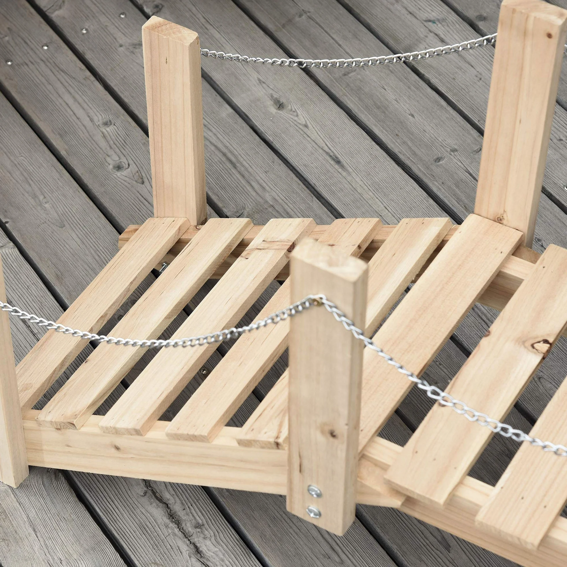 Outsunny Ponte Ponticello da Giardino in Legno per Laghetto con Passerella ad Arco, Impermeabile per Esterni, 100x32x48cm
