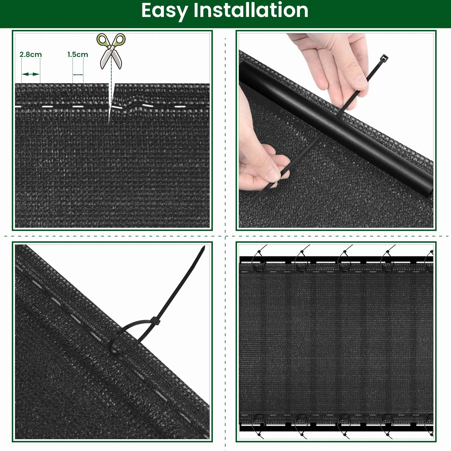 WOLTU Rete Ombreggiante 1,2x25 m HDPE 280g/m² Frangivista Giardino Telo Frangivento Esterno Antracite