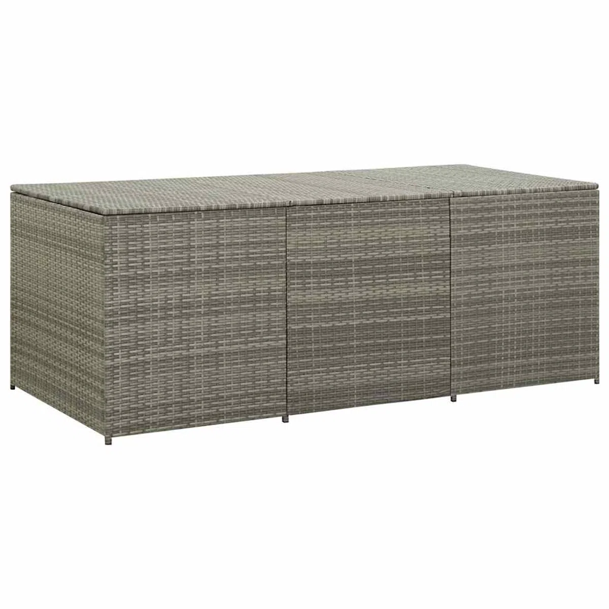 Baule in Polyrattan per Esterni, Grigio, 180x90x70 cm, Resistente alle Intemperie, con Rivestimento Interno in PE e Molla a Gas per Apertura Facile, Ideale per Giardino