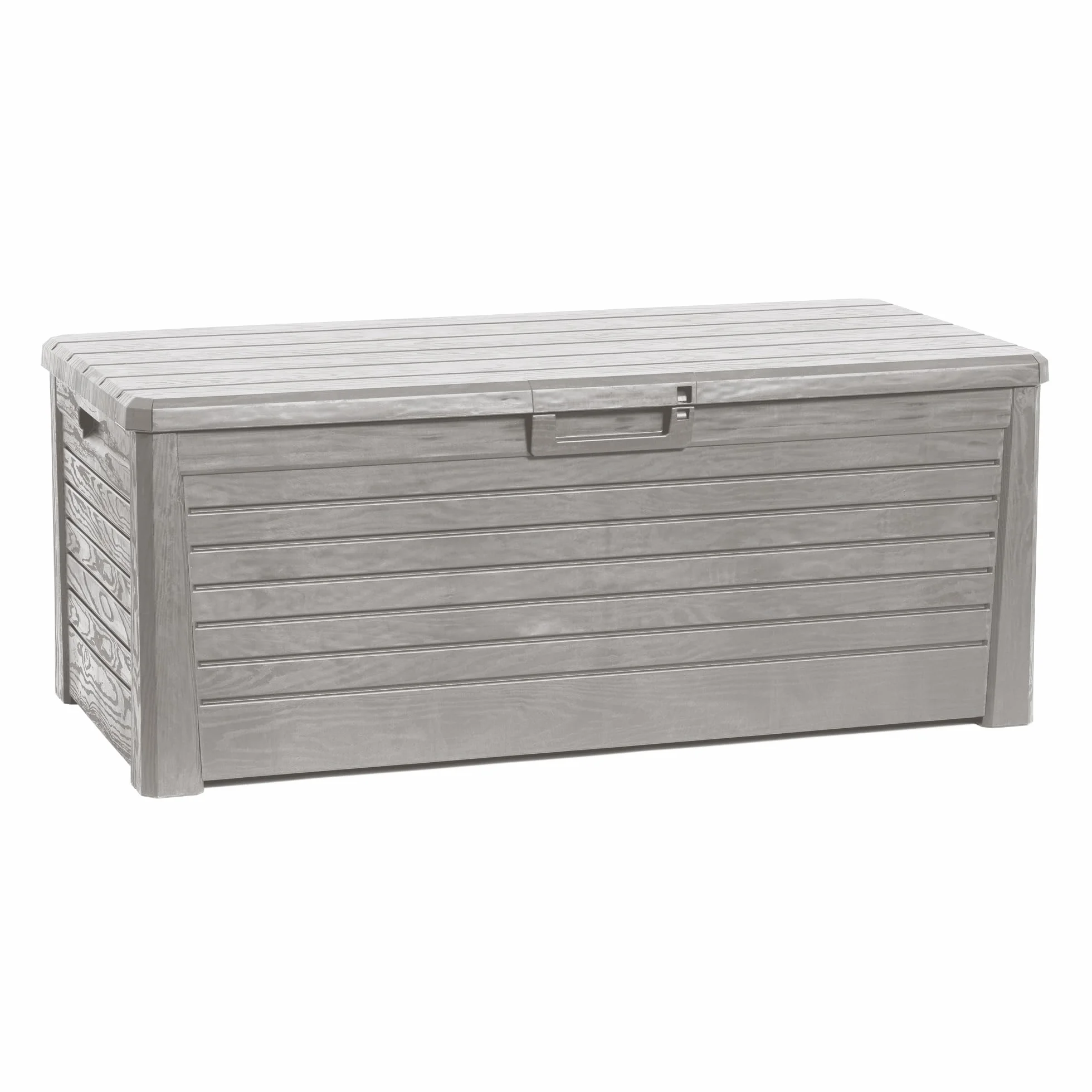 Toomax Florida baule da 550L multiuso con seduta 148x72x60h finitura effetto legno grigio tortora porta attrezzi resistente UV