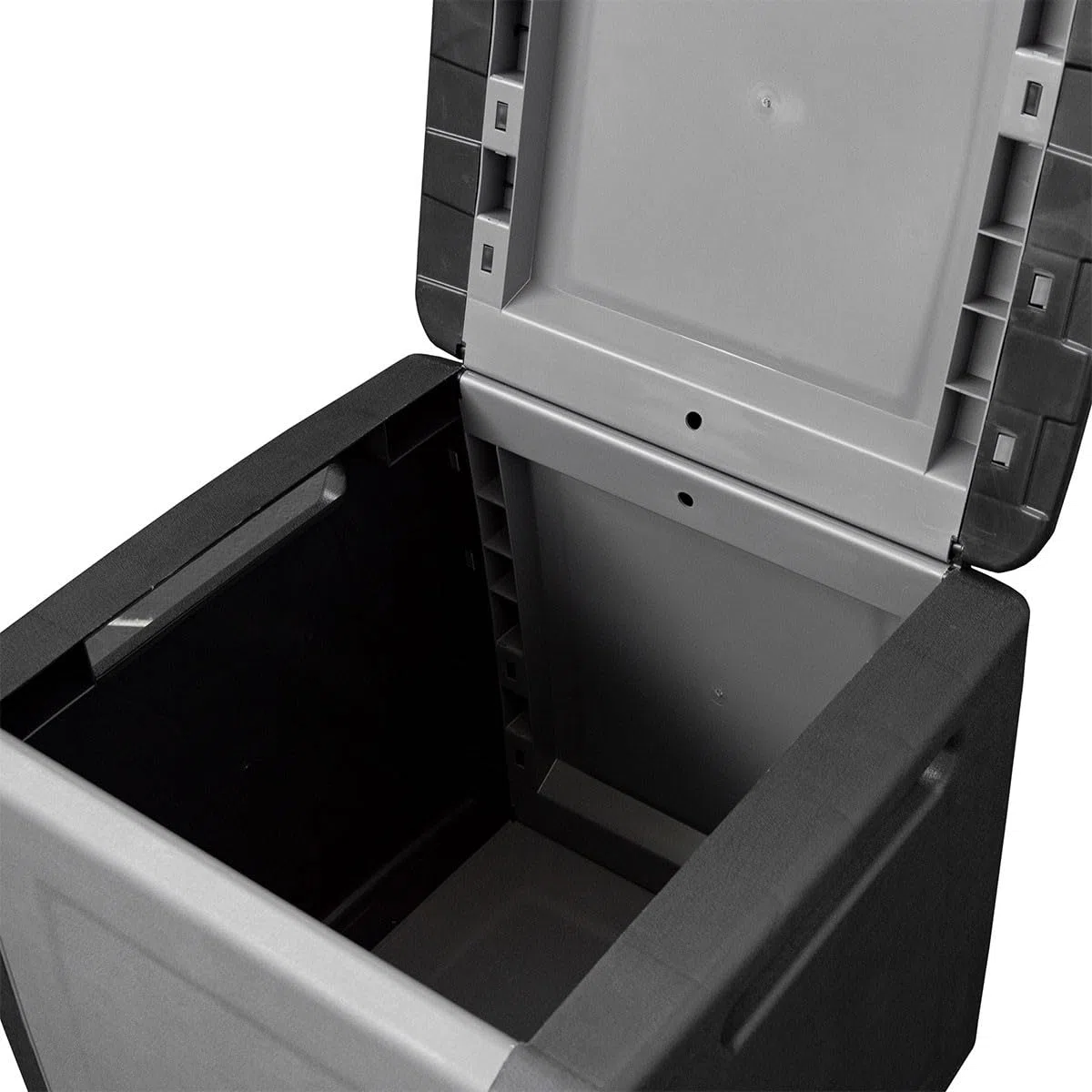 INTEC - Cassapanca portaoggetti 130L grigio/nero 54 x 53 x 57 cm manici di trasporto in polipropilene