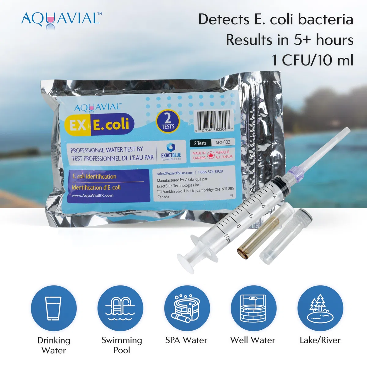 Kit Test Acqua Test Dell'acqua Batteri E Coli Aqua Potabile Del Rubinetto Calda Del Tubo Di Prova Stagno Lago Fiume Piscina Analisi Professionale