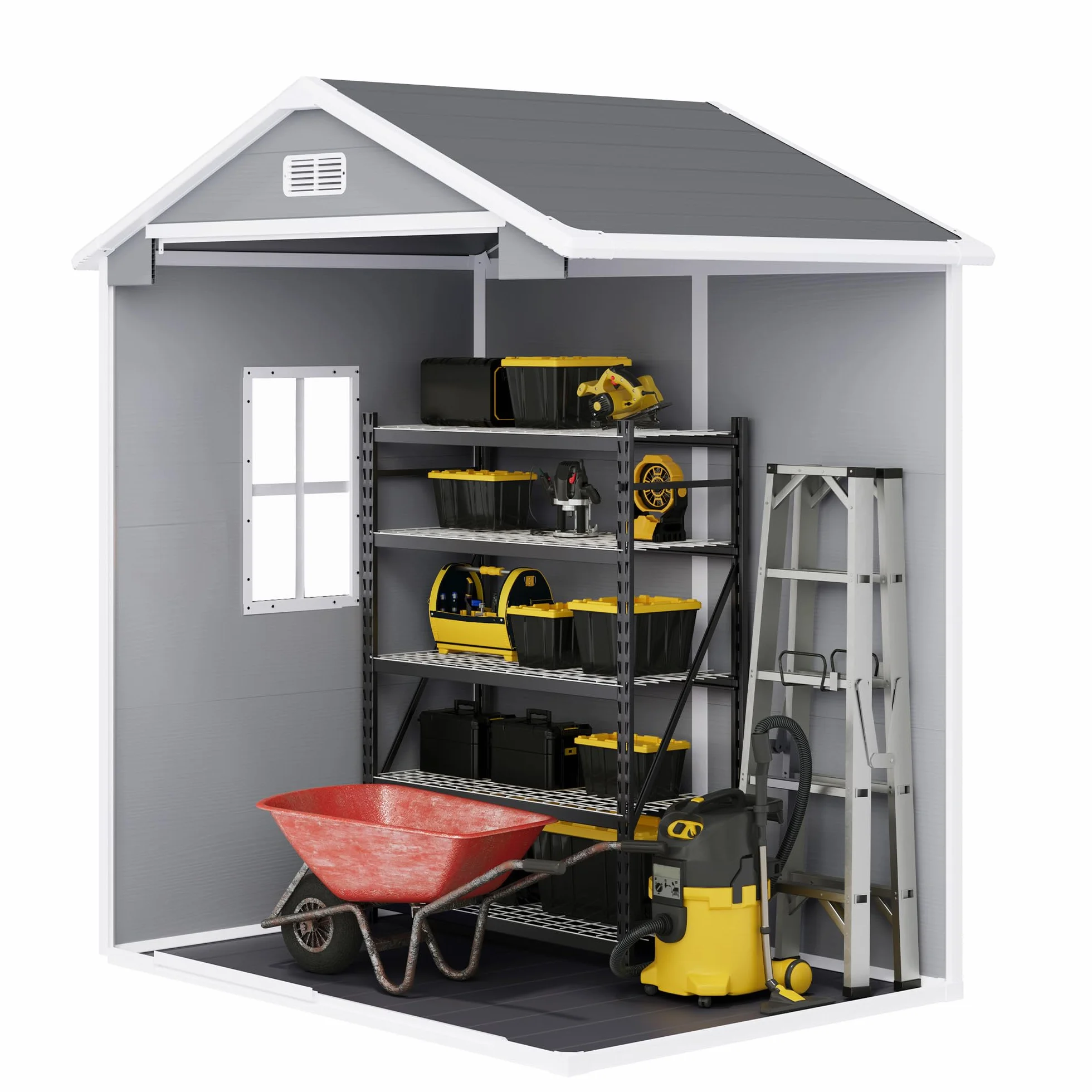 Xbro Casetta da Giardino Grande 171x124x210 cm Capanno Attrezzi Resina HDPE Impermeabile Grigio