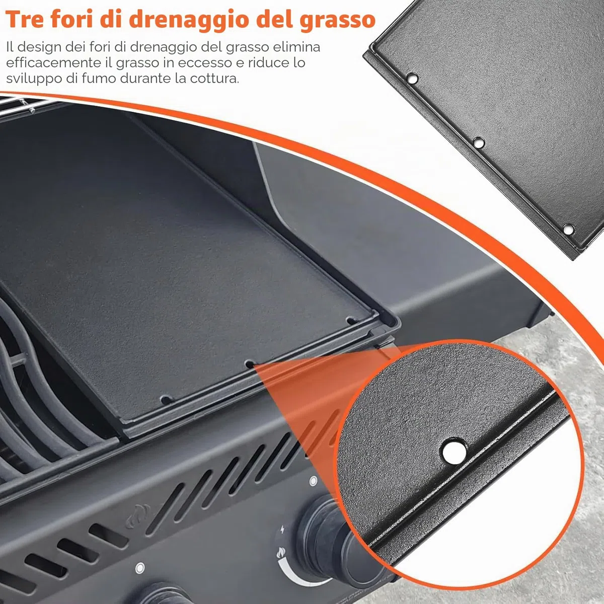 GFTIME 45 x 29,2 cm, piastra in ghisa di alta qualità per Napoleon Rogue 425 525 625, Freestyle, piastra in ghisa per rösle videro G3-s, piastre per barbecue Enders Uniq 3 ik Cruster, per Weber Spirit