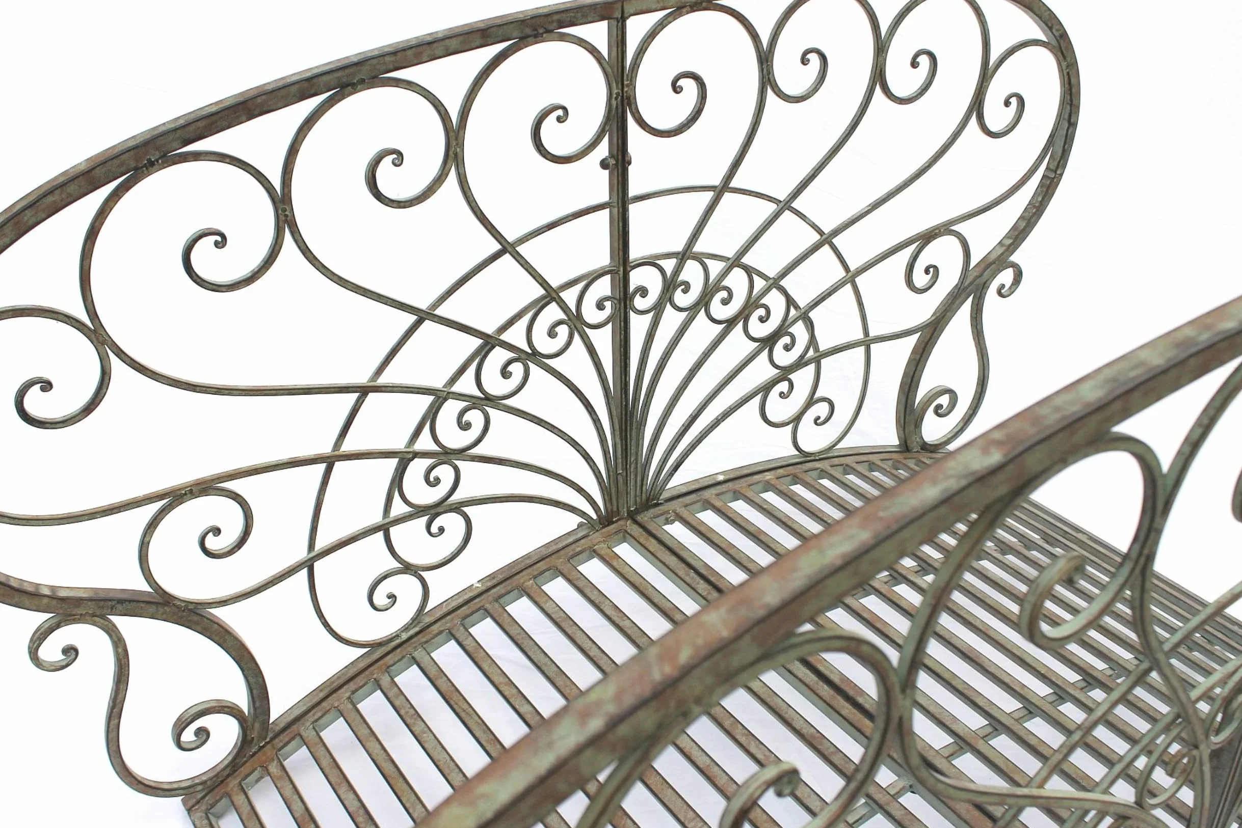 DanDiBo Ponte da giardino in metallo con ringhiera, 150 cm, antico 150106, ponte da giardino, ponte in metallo, per mobili da giardino