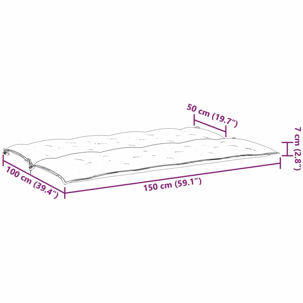 vidaXL Cuscino per dondolo in tessuto bianco crema 150 cm