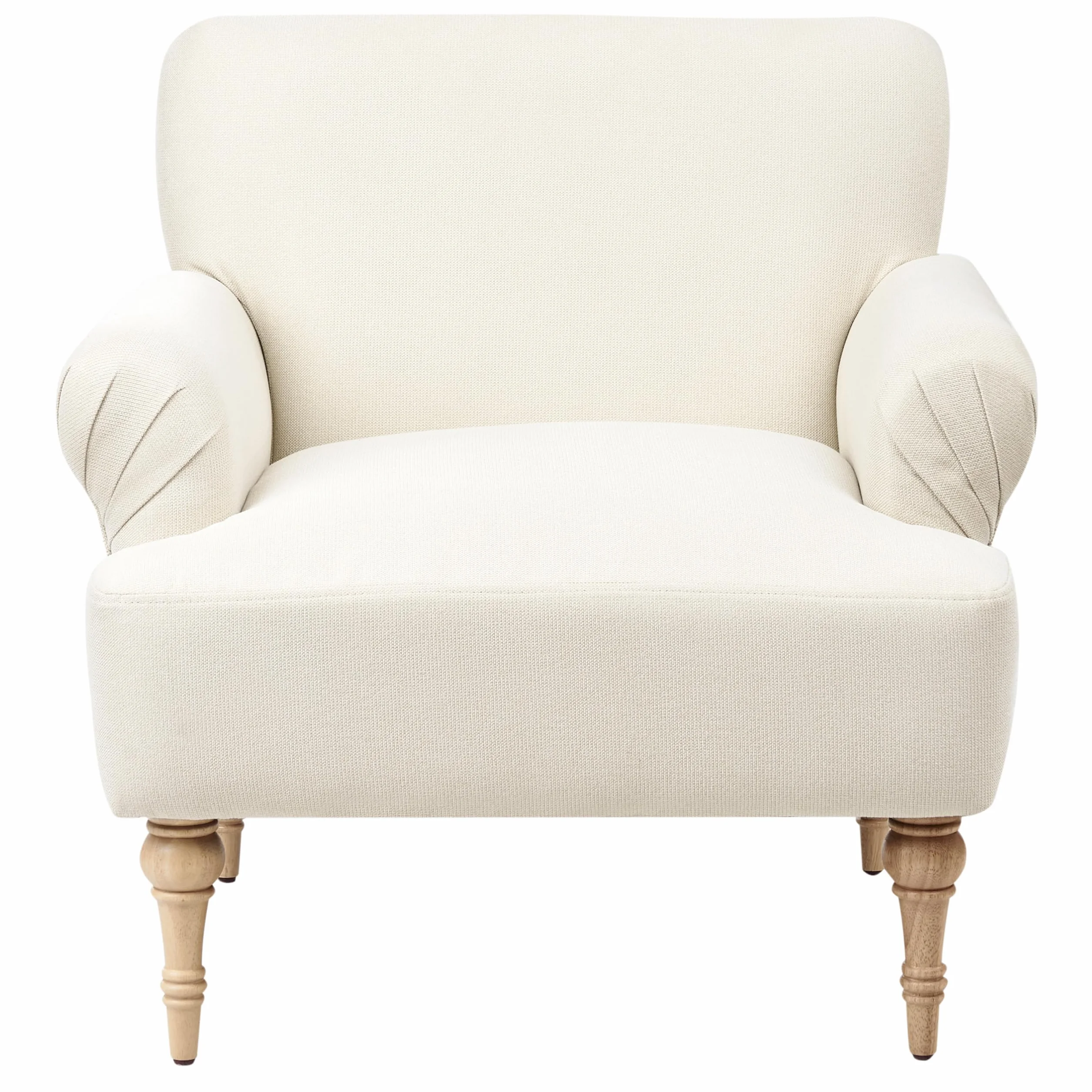 Beliani Poltrona in tessuto Poliestere idrorepellente Seduta spessa Gambe in legno di gomma Beige chiaro