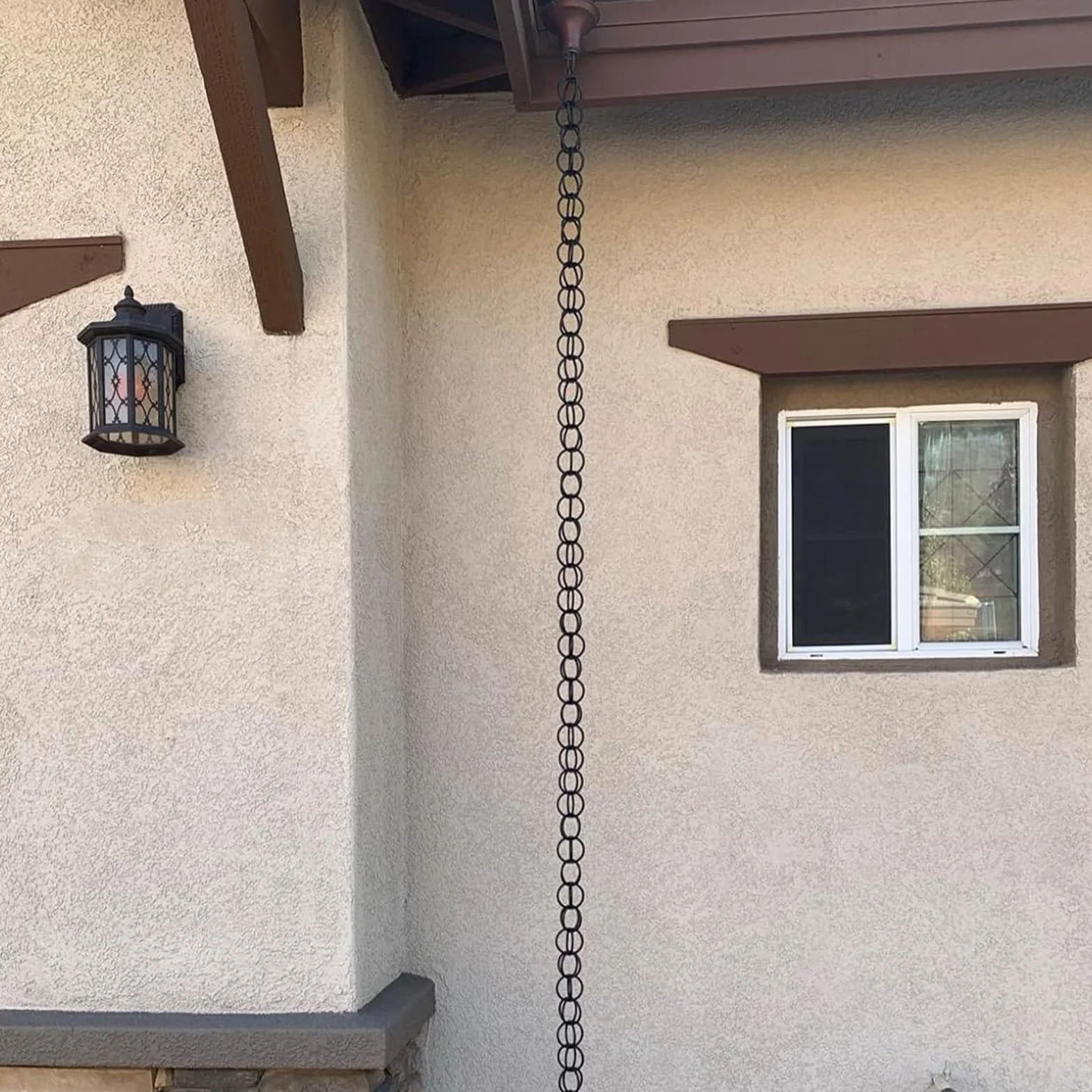Catena da Pioggia Anello di Catene da Pioggia in Lega di Alluminio, Catena Antipioggia per Grondaia con Gancio, Sostituzione del Pluviale Campane della Pioggia(3m (10ft))