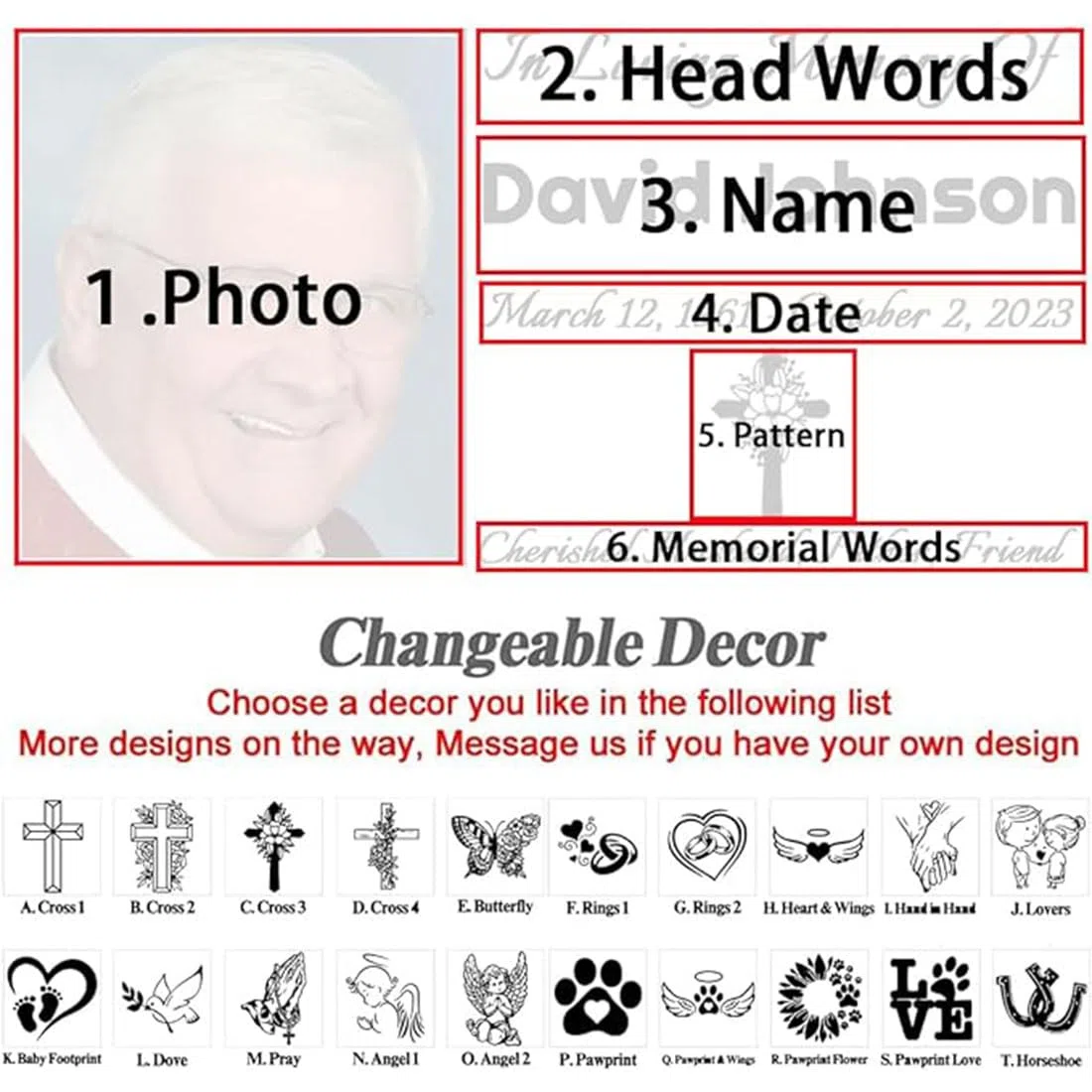 Personalizzato Human Memorial Bench Pietre con Photo Garden Stone Memorial Bench Placche per All'aperto Regali per Qualcuno che ha perso una persona amata o Pet Dog Cat