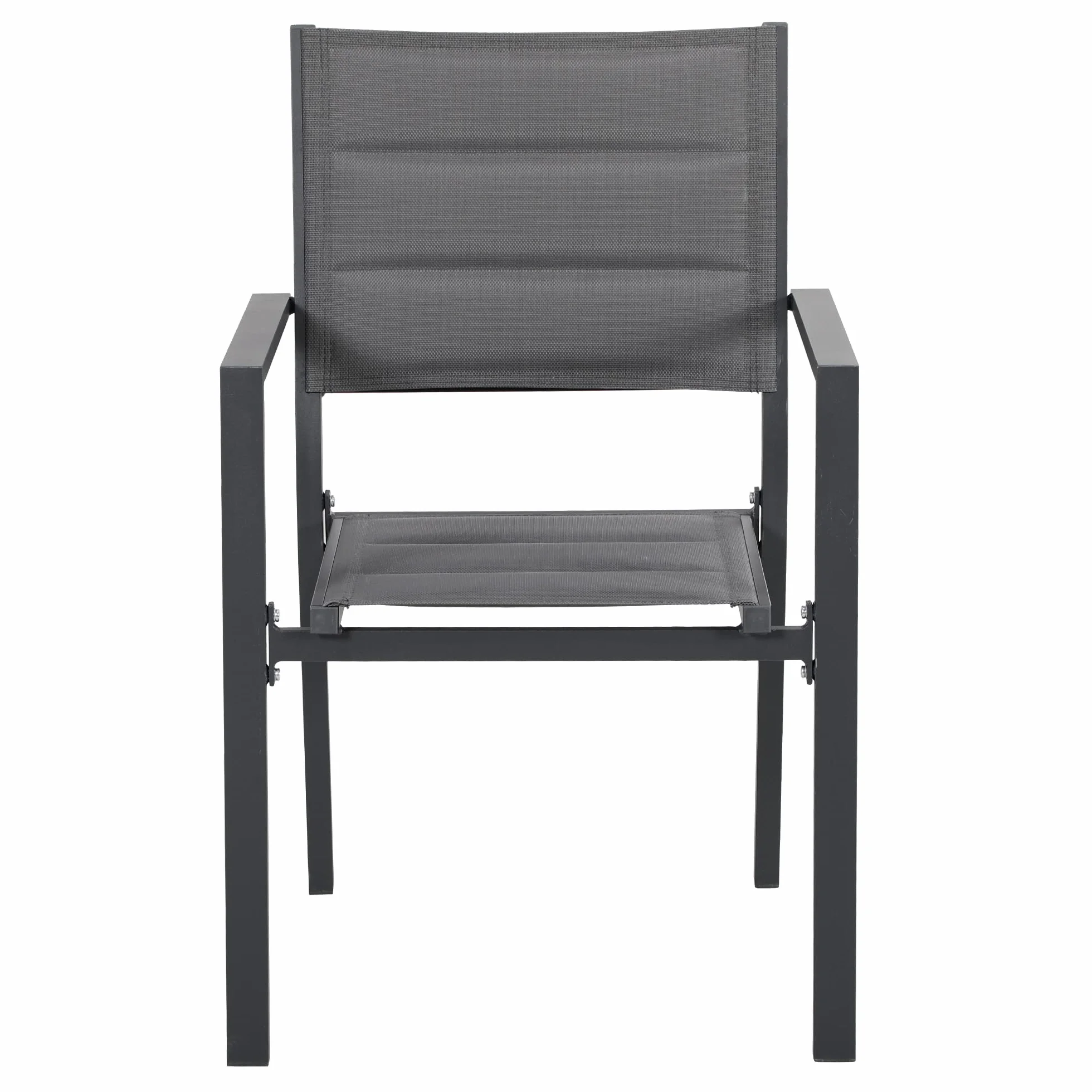 Outsunny Set Tavolo e Sedie da Giardino 7 Pezzi, Alluminio, Tavolo Rettangolare Allungabile, 6 Sedie Impilabili Texteline, Grigio Scuro