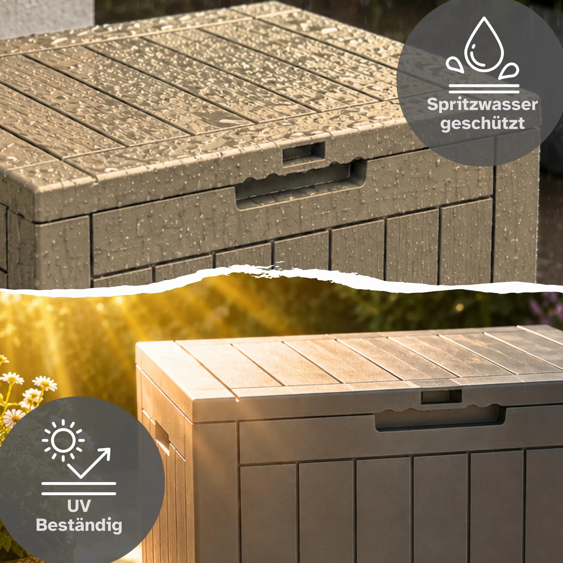 Ondis24 City Cube Scatola in plastica 110 l beige 55 x 43 x 53 cm portata 75 kg