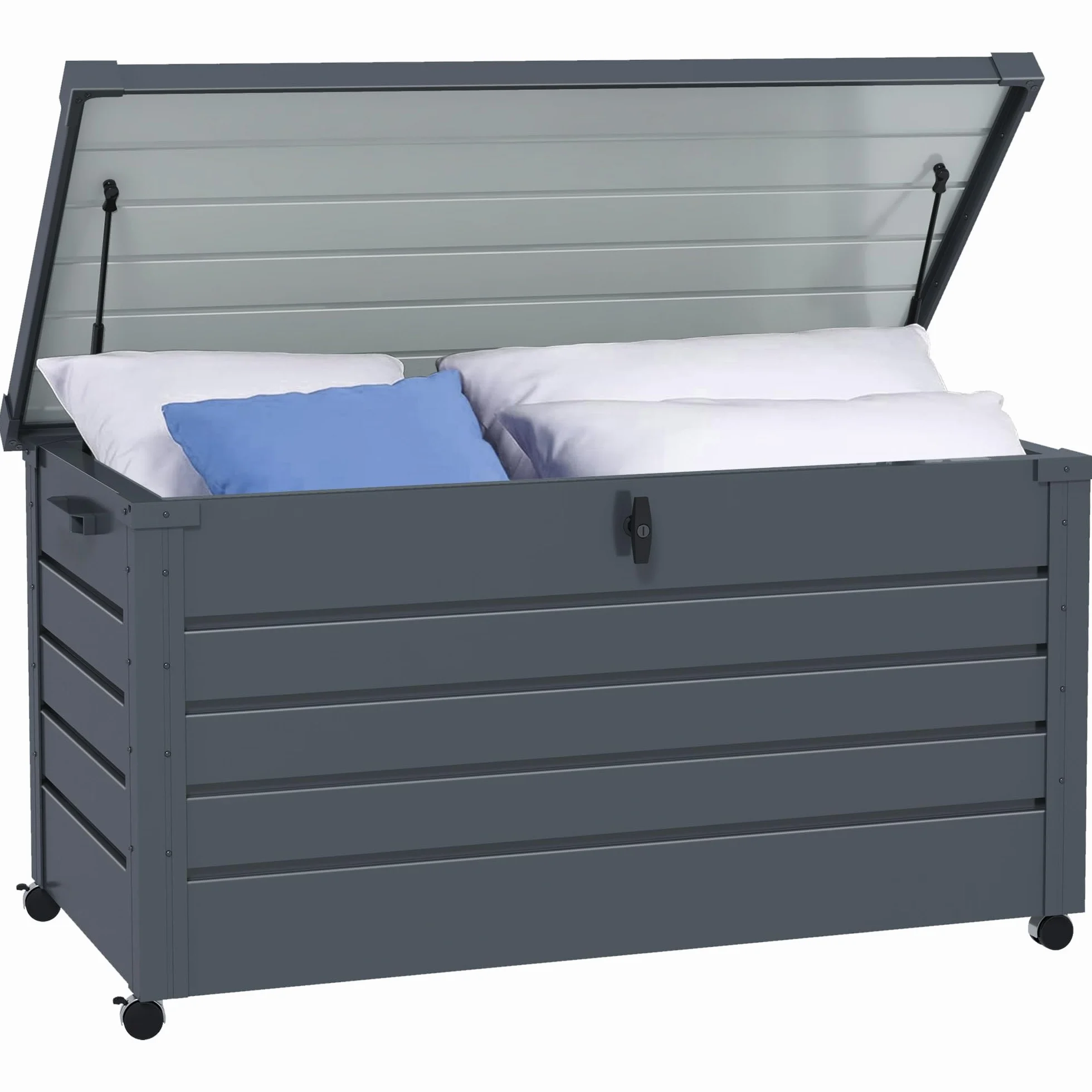 Outsunny Baule da Giardino 311L Acciaio Zincato 120x62x66 cm Grigio Scuro