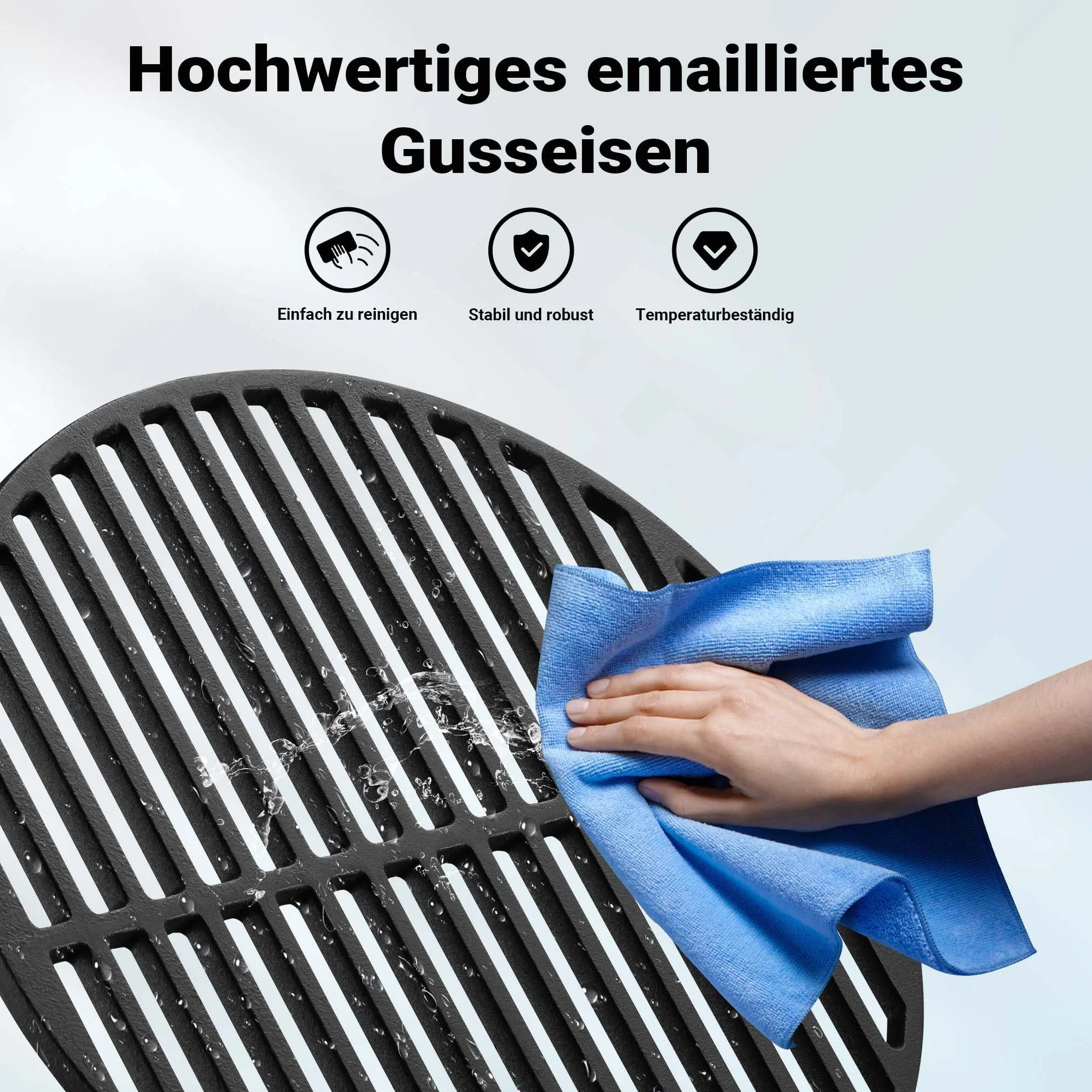 Wiltec Griglia rotonda in ghisa 54,5 cm per barbecue tondo a carbone e a gas