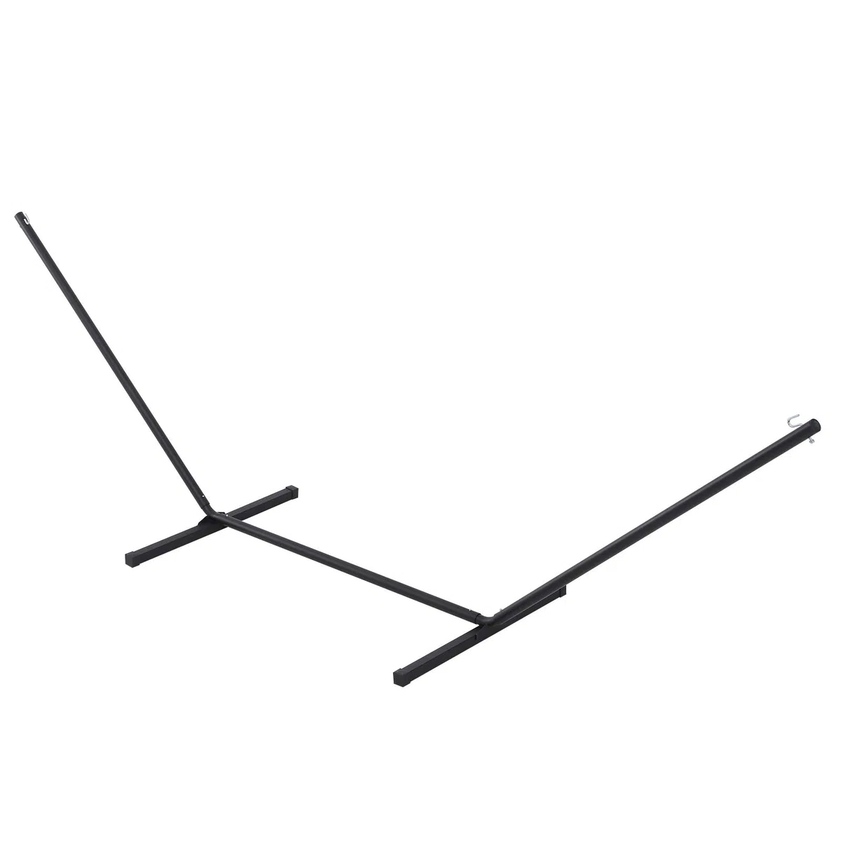 Outsunny Supporto per Amaca 330-360 cm per Interno ed Esterno con Bordi in Gomma, Sostegno per Amaca in Metallo, 360x92x112 cm, Nero