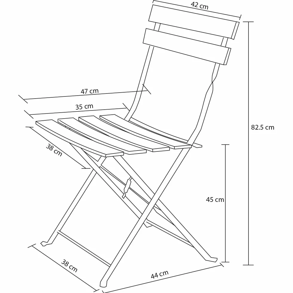 Shally Dogan Set 3 Pezzi Giardino Pieghevole Modello Parigi Tavolo 2 Sedie Acciaio Bistrat Balcone Patio