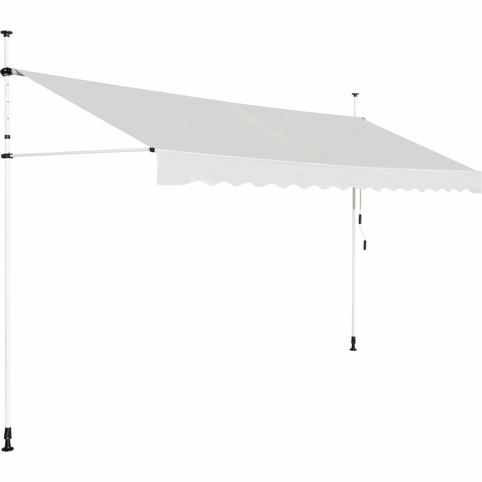 COSTWAY Tenda da Sole per Balcone, Regolabile in Altezza, Telaio Telescopico, 400 cm, Beige