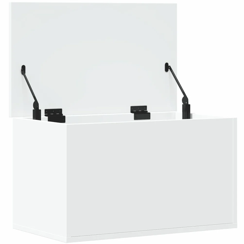 Homgoday Mobili Contenitore Portaoggetti Bianco 60x35x35 cm in Truciolato, Cassapanche e Bauli per Esterni, Contenitore da Giardino, Porta Attrezzi da Giardino, Pouf da Esterno
