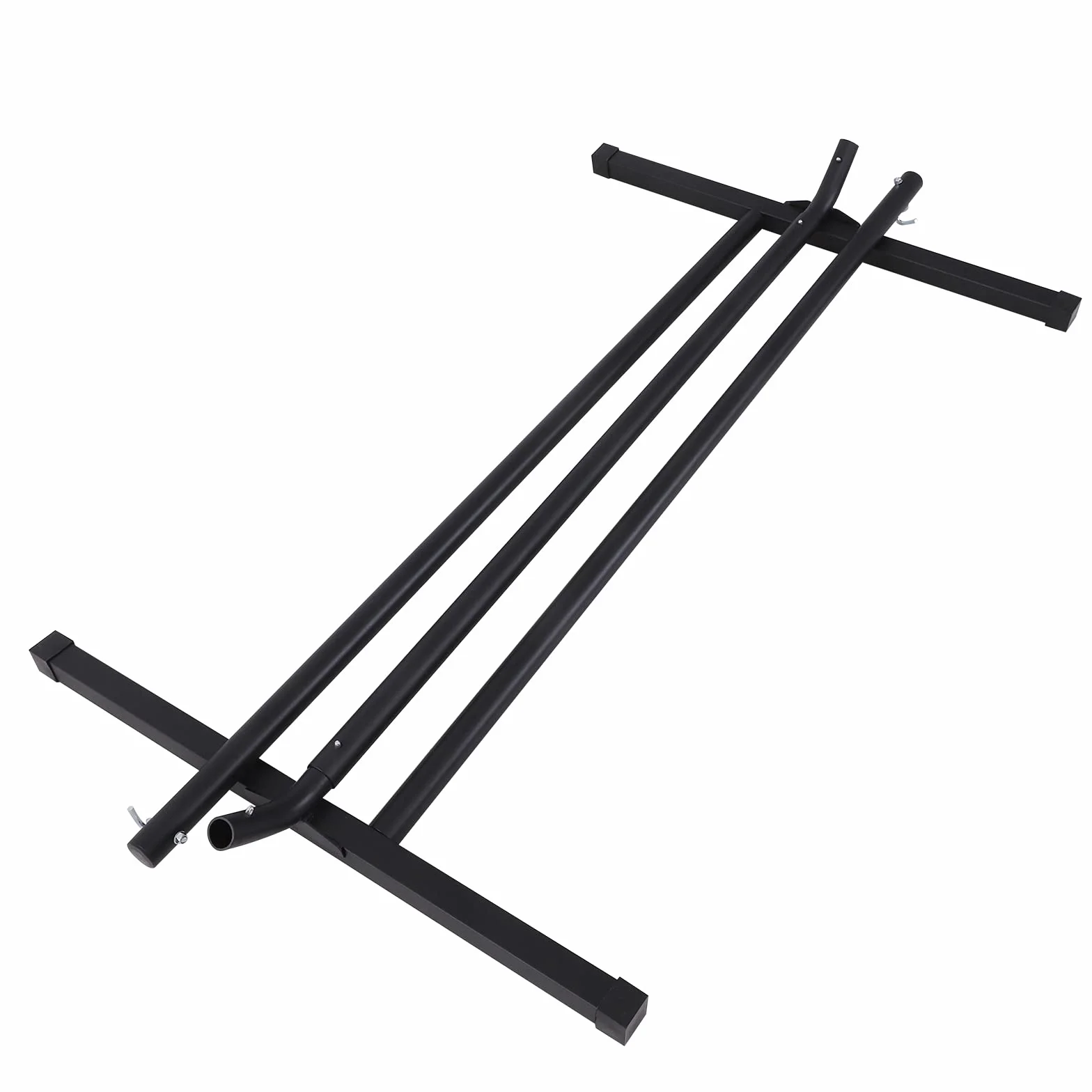 Outsunny Supporto per Amaca 330-360 cm per Interno ed Esterno con Bordi in Gomma, Sostegno per Amaca in Metallo, 360x92x112 cm, Nero