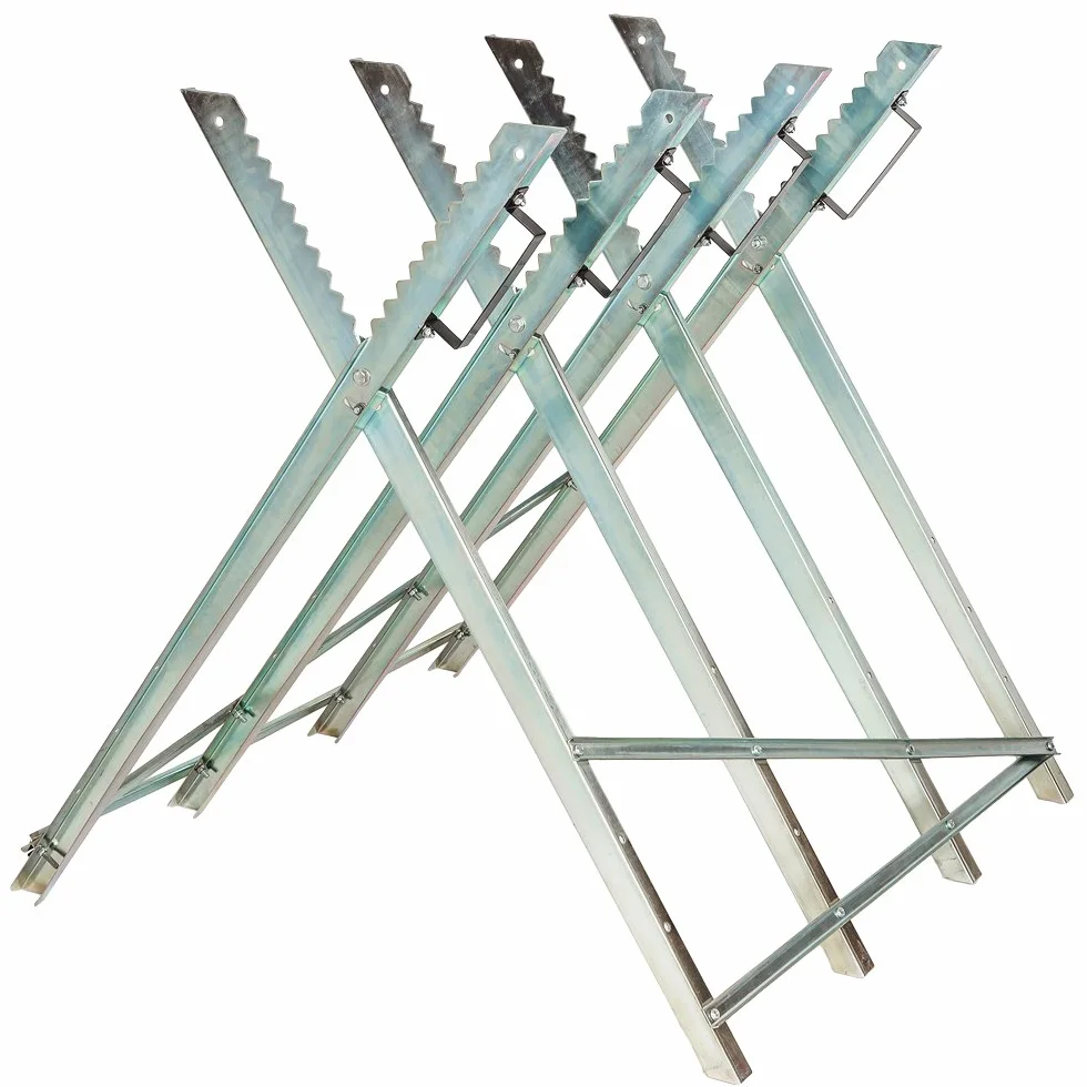 tectake® Cavalletto taglialegna 84x80x80 cm, Cavalletto Spaccalegna Pieghevole in Metallo, Portata fino a 200kg, Adatto come banco da lavoro anche per Motosega a Batteria, Motosega a Scoppio - Grigio