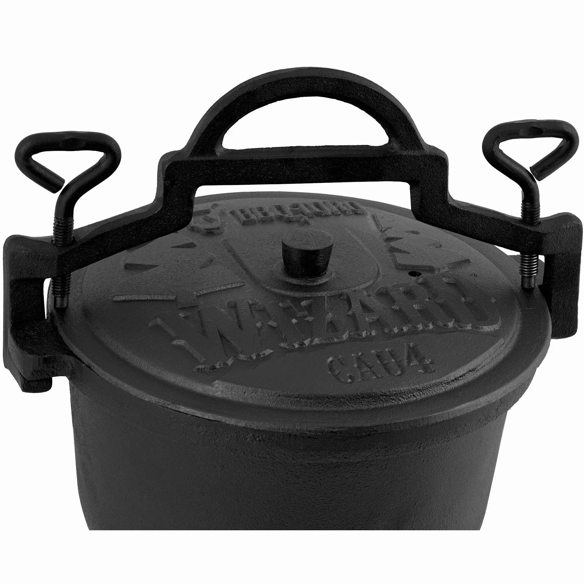 BBQ-Toro Wizard Cauldron | Pentola di cottura in ghisa | Pentola in ghisa con tre gambe, coperchio, staffa e viti di bloccaggio | Calderone per streghe (4 litro)
