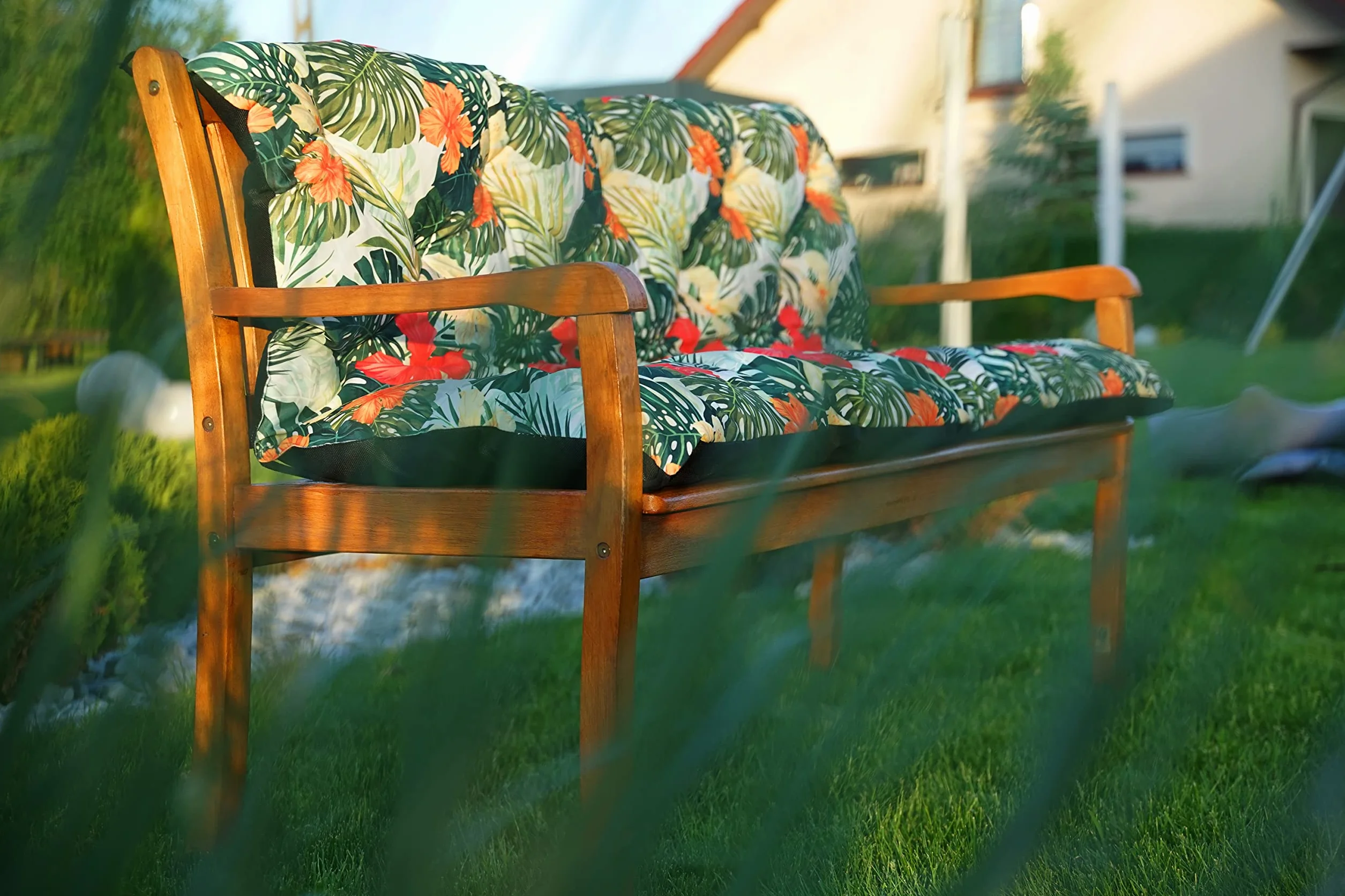 4L Textil Cuscini da Esterno Cuscino per Panca da Esterno Cuscino per panchina da Giardino Cuscini Dondolo 3 posti Cuscini per pallet (100x50x50 cm, Verdi Tropicale)