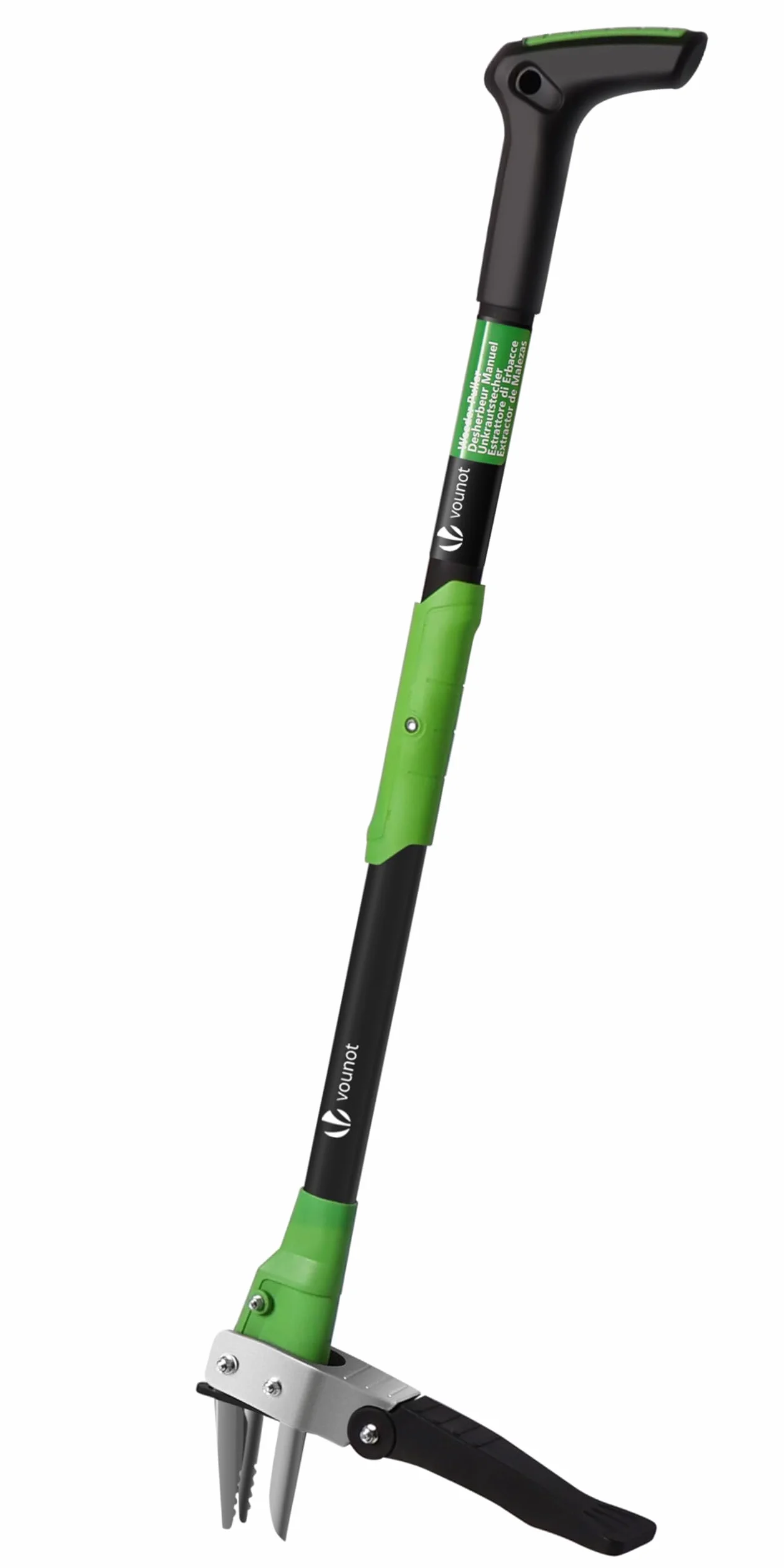 VOUNOT® Estrattore Manuale Erbacce con Artigli Acciaio Inox e Pedale, Estirpatore in Piedi Diserbante Erbacce Sarchiatore Attrezzi da Giardino, Strumento Diserbatrice Manuale Prato Manico Lungo 100cm