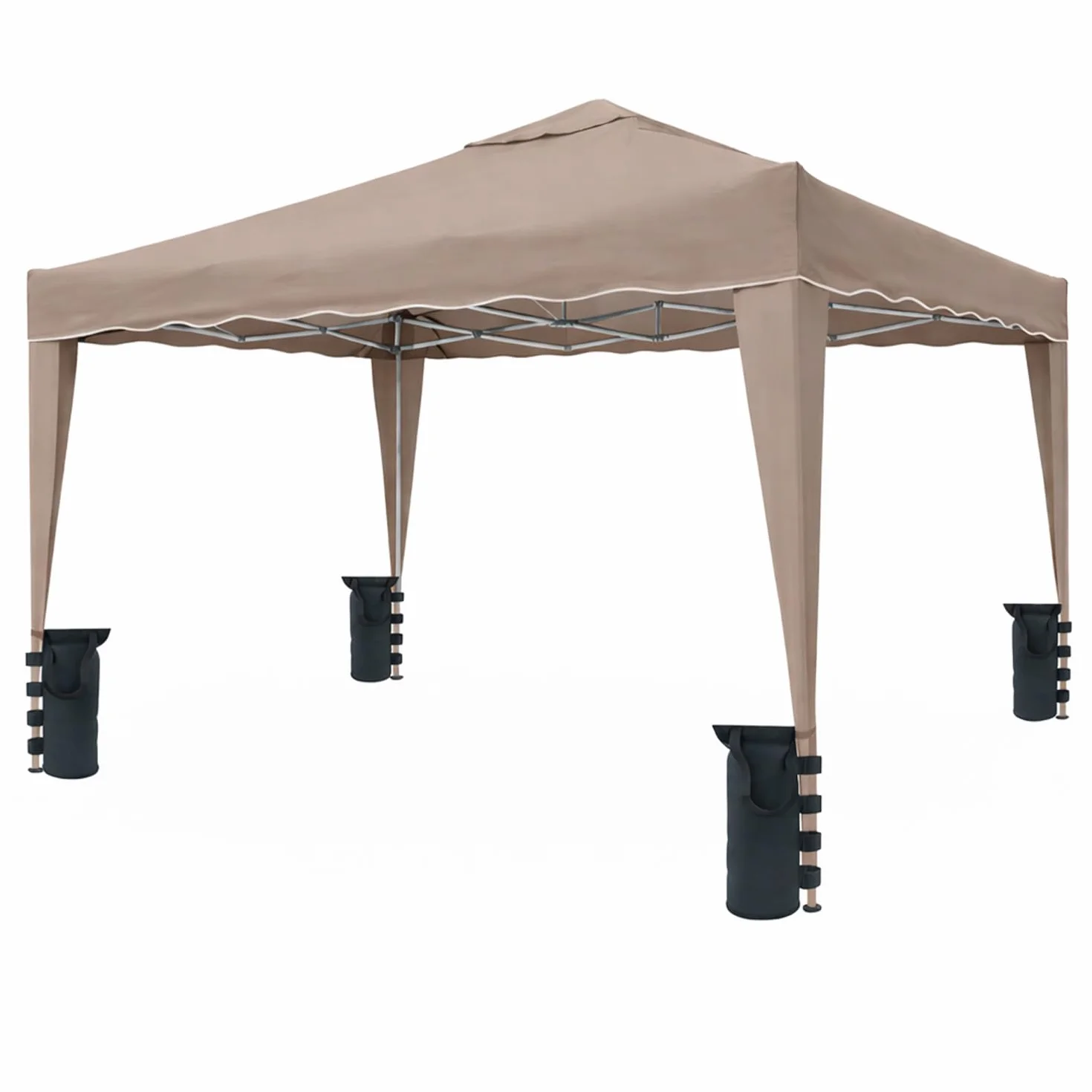 Gazebo Pieghevole 3x4 M Acciaio Idrorepellente 160 g/m² Anti-UV Apertura Rapida a Fisarmonica con Borsa e 4 Sacche Zavorra