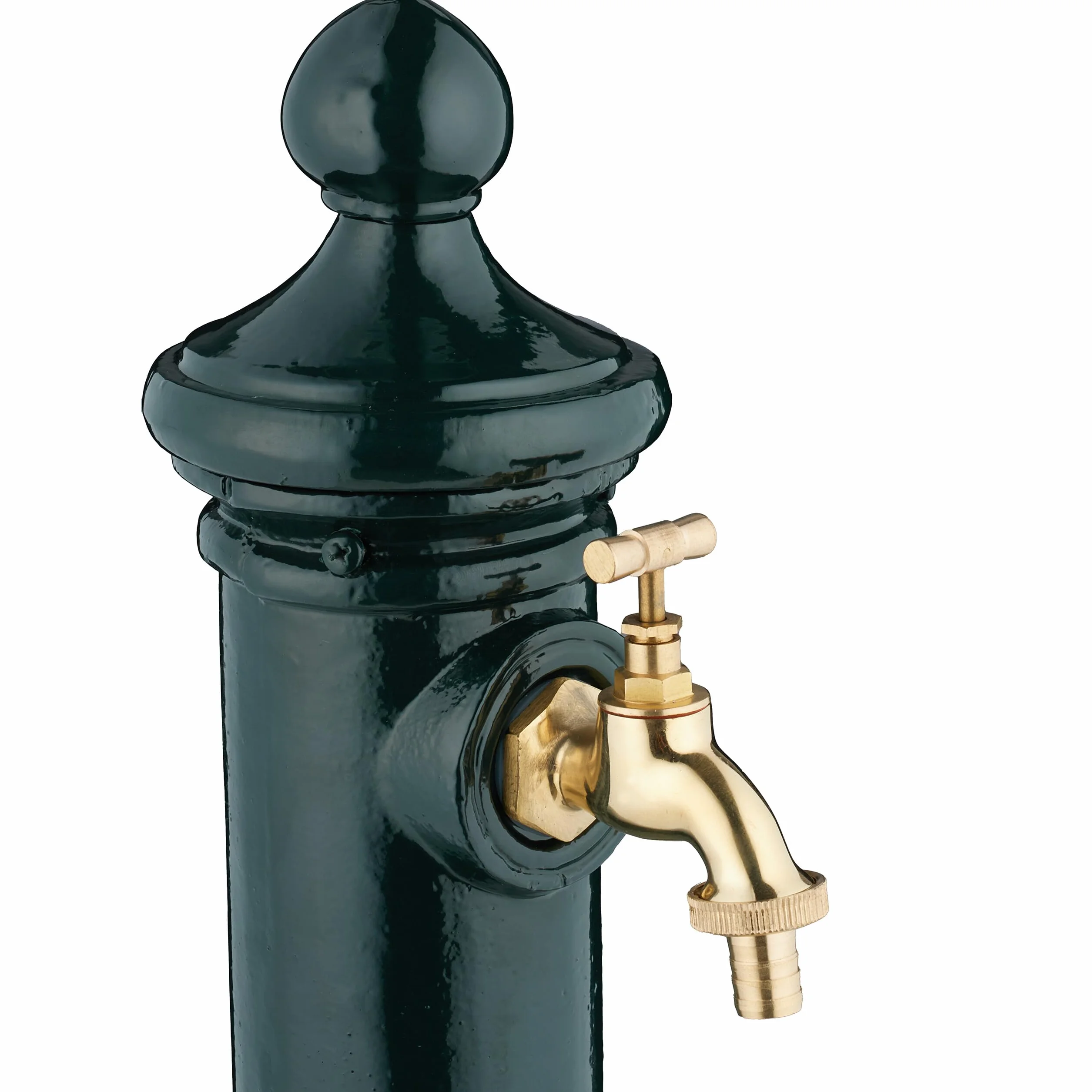 Relaxdays Fontana da Giardino in Stile Antico, Fontanella a Colonna con Rubinetto Acqua, HLP: 80x18x20,5 cm, Verde Scuro