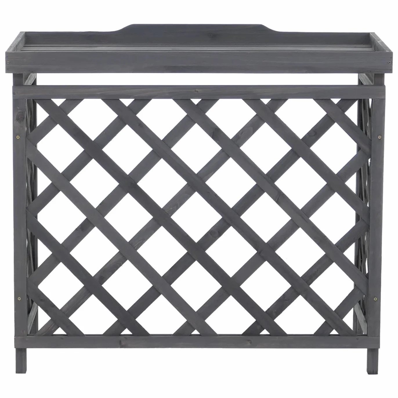 Mendler Copertura per impianto di climatizzatore/Pompa Calore HWC-Q14, Rivestimento in Legno MVG 78x90x45 cm - Antracite Grigio