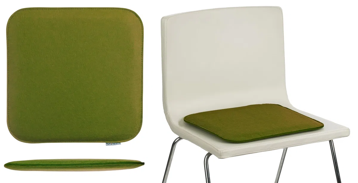 Cuscino per sedia in feltro 35 x 35 x 2 cm verde scuro 6 pezzi