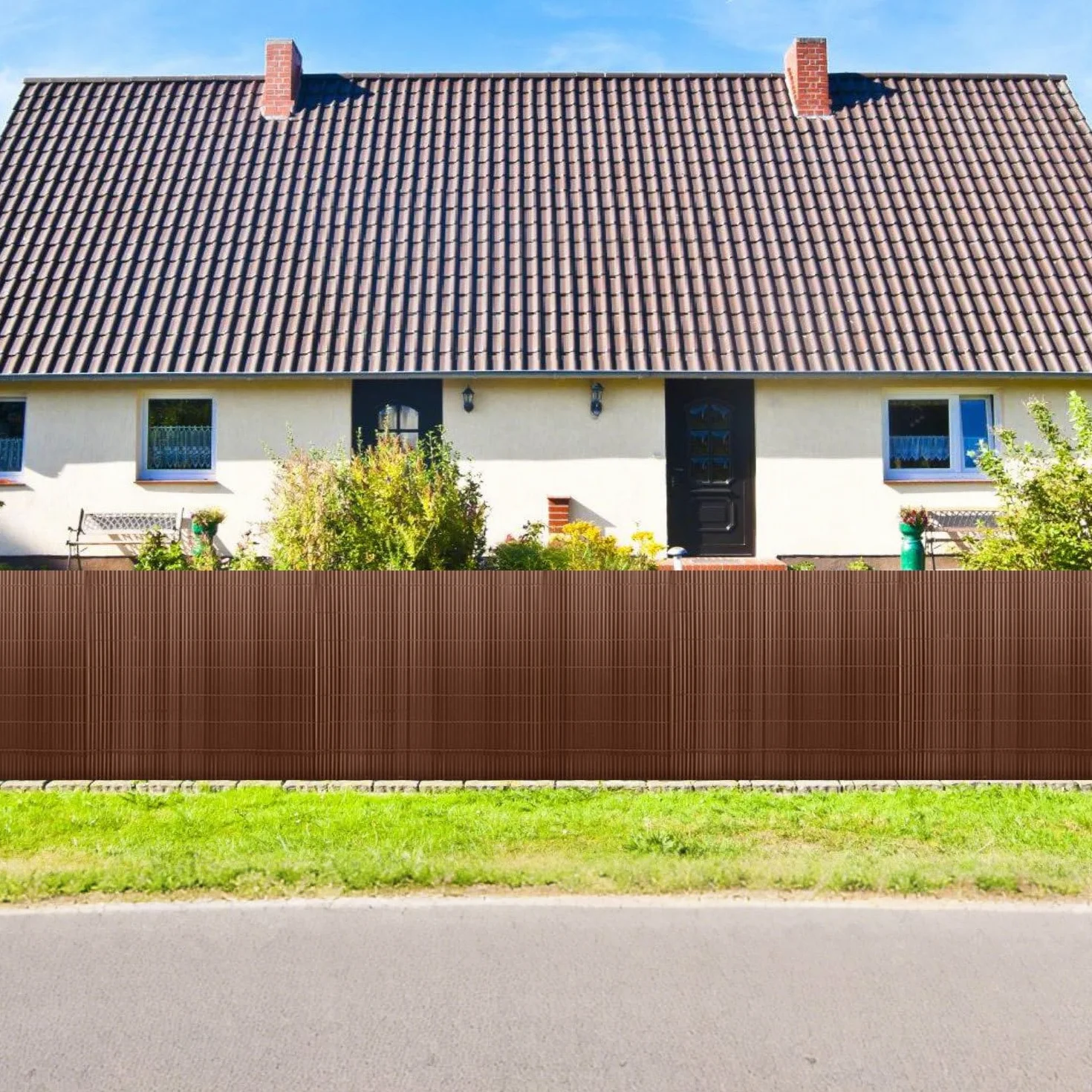 Paravista Giardino PVC 120 x 500 cm Recinzione Privacy Marrone