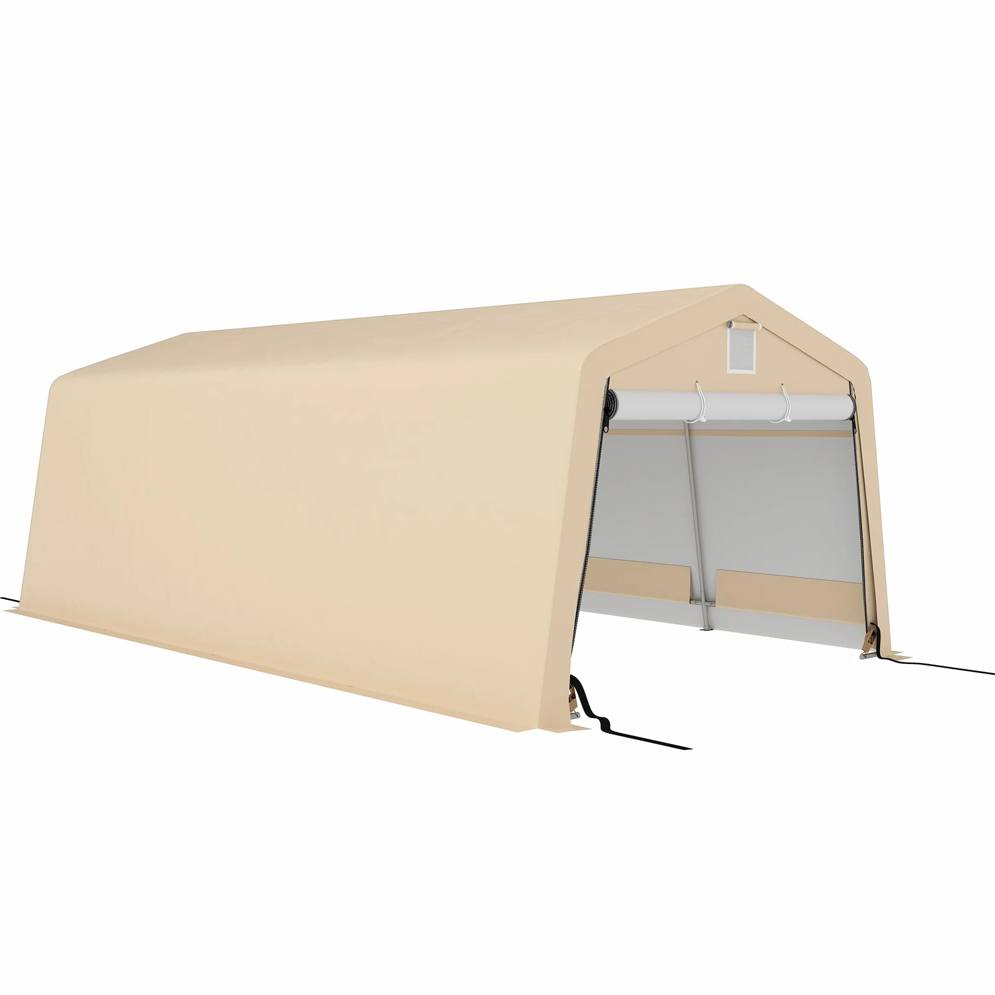 Outsunny Tente garage carport 6,2L x 3,3l x 2,4H m acciaio zincato PE 150 g/m² impermeabile anti-UV