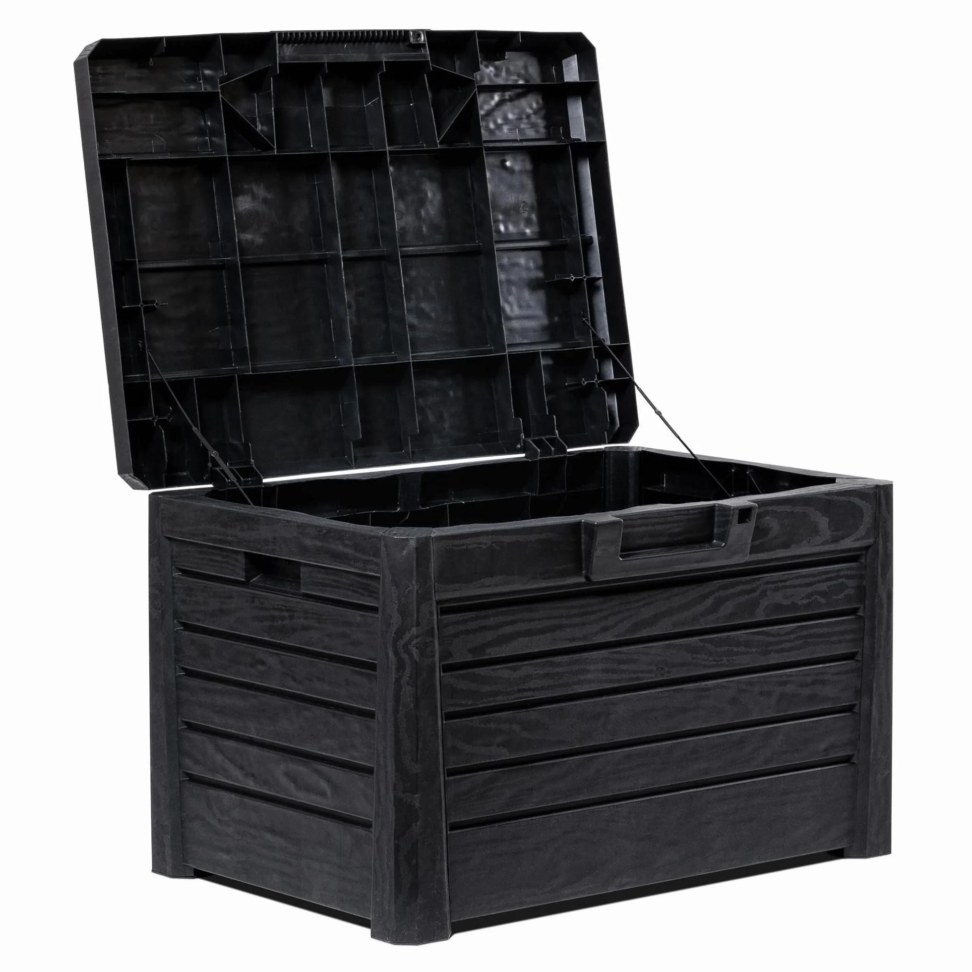 Toomax Compact Florida baule da esterno 120L 73x50,5x46,5h cm antracite effetto legno plastica UV