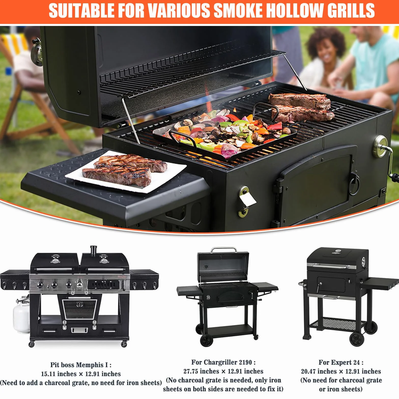 Denmay 38,5-73 cm, ciotola regolabile barbecue a carbone Tepro Toronto, Taino a carbonella, ricambi Activa Angular, EL Fuego Montreal, griglia universale