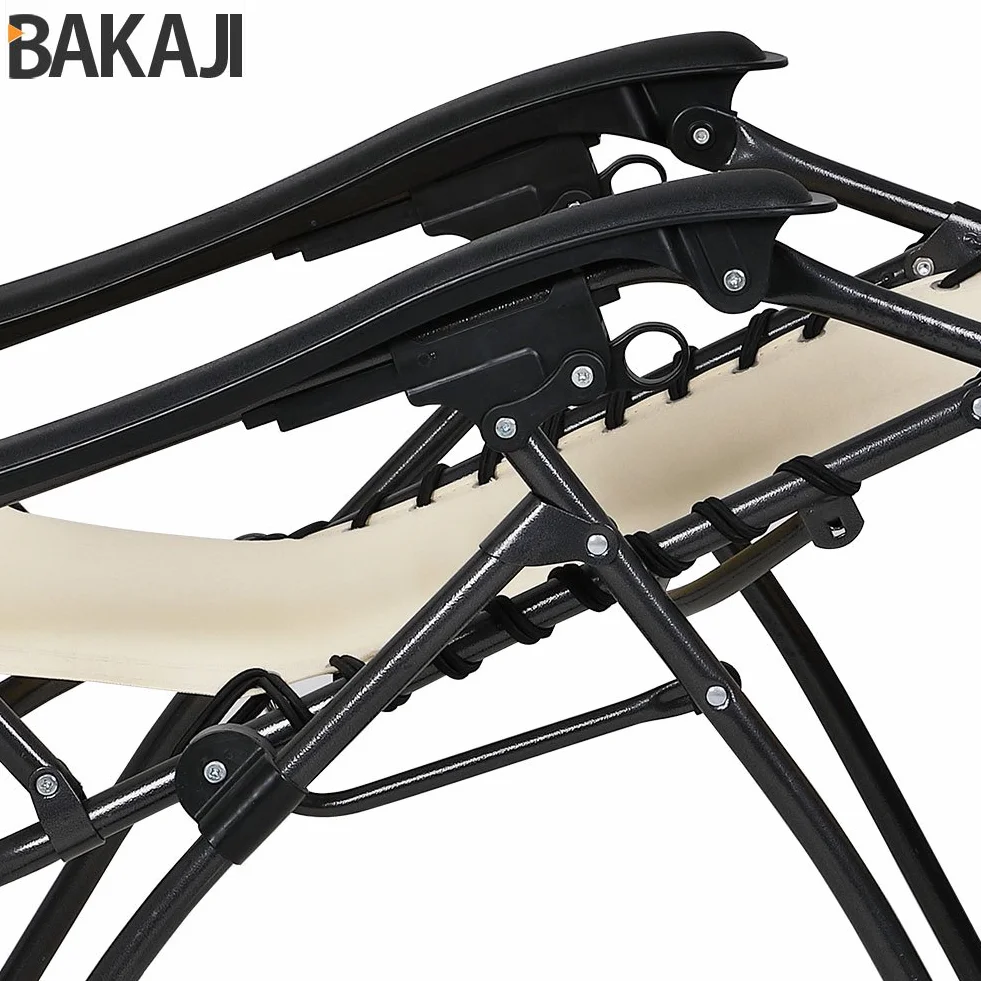 BAKAJI Sedia Gravità Zero Sdraio da Giardino Pieghevole in Acciaio Tubolare 22mm Reclinabile Tessuto Oxford