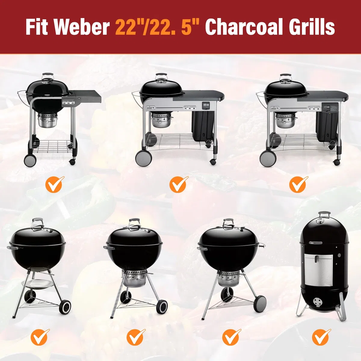 Griglia per Barbecue Rotonda in Acciaio Inossidabile Ø54,5 cm per griglia weber 57 cm, pezzi di ricambio per griglia tonda per barbecue weber 57 cm, One-Touch, Master-Touch - non pieghevole