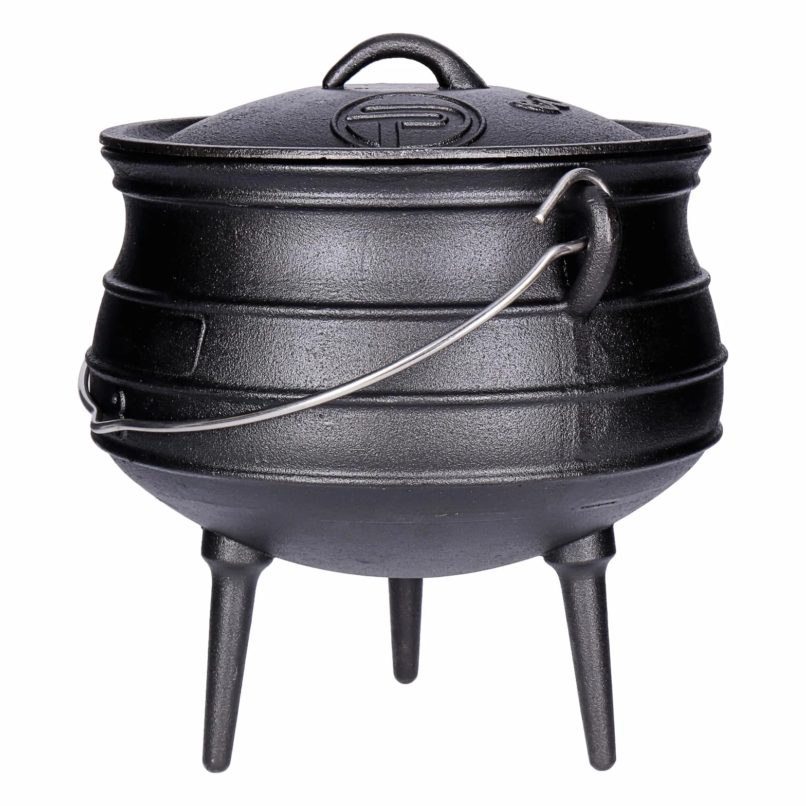 TP BBQ Potjie - Bollitore per fuoco sudafricano in ghisa, forno olandese con coperchio e piedini, pentola per stufare, cucinare, accessorio da campeggio per cooking all'aperto, ca. 8 litri (Pot 3)