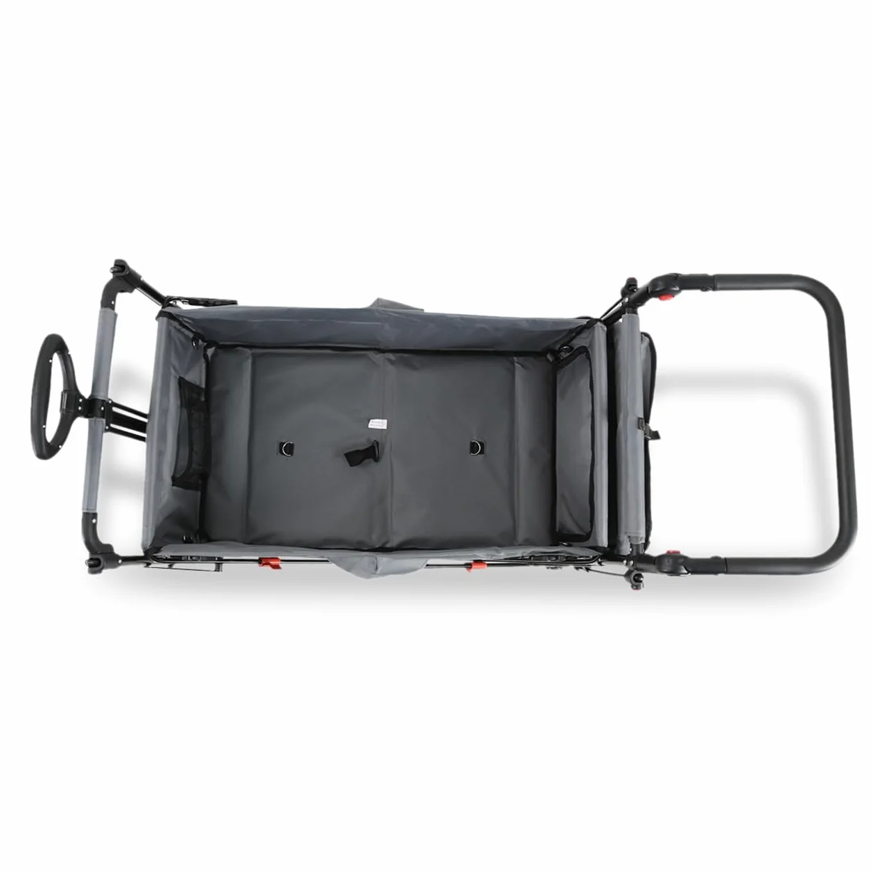 FUXLIFE Carrello Pieghevole FX-CT800 Grigio • Bollerwagen richiudibile con spazio extra per le gambe • Tettuccio parasole e ruote larghe • Volume 105 L e portata 75 kg