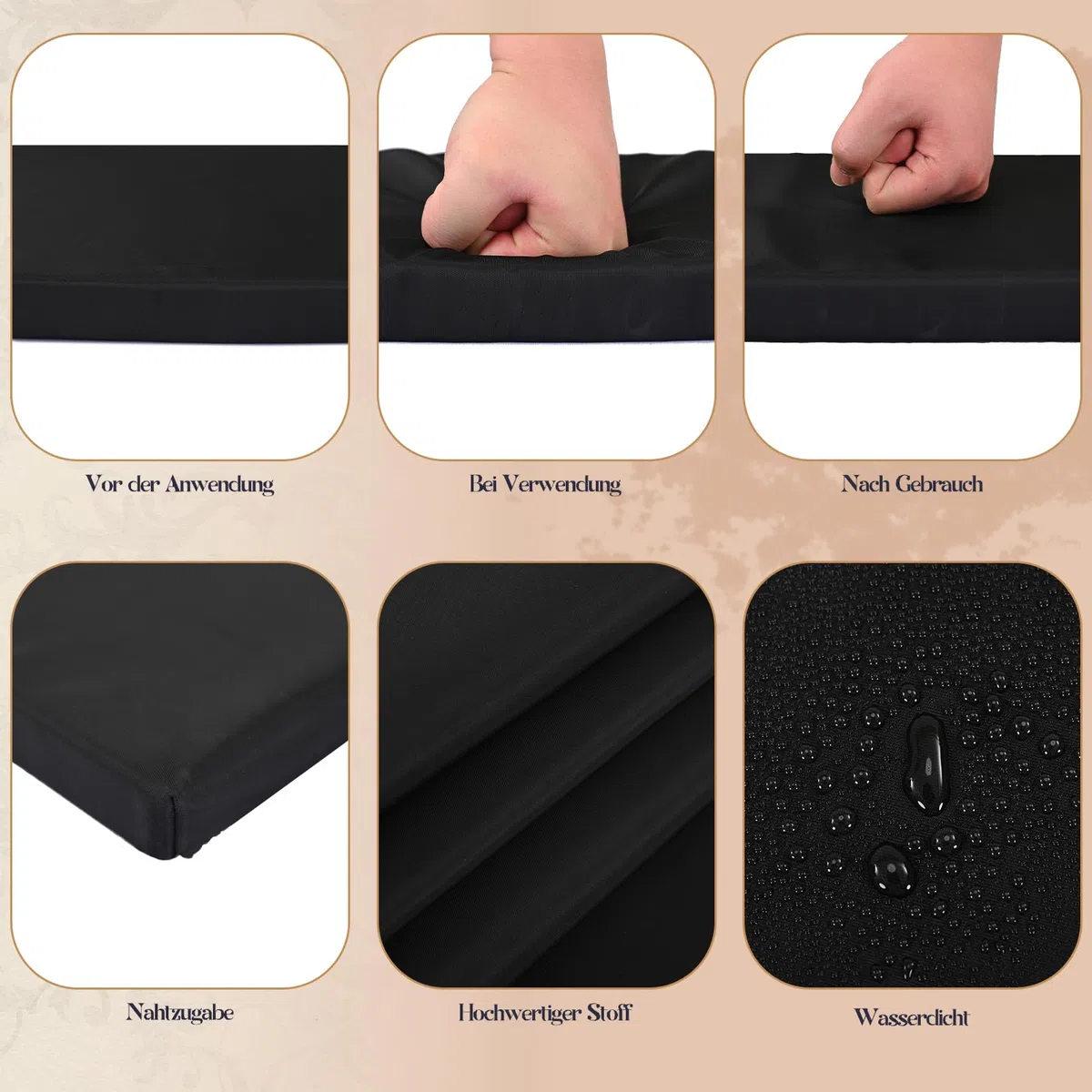 2-Pack di cuscini imbottiti per panca da festa della birra, set di cuscini per panca da festa della birra, cuscino per panca da festa della birra 220x25x3 cm XL, cuscini imbottiti lavabili per