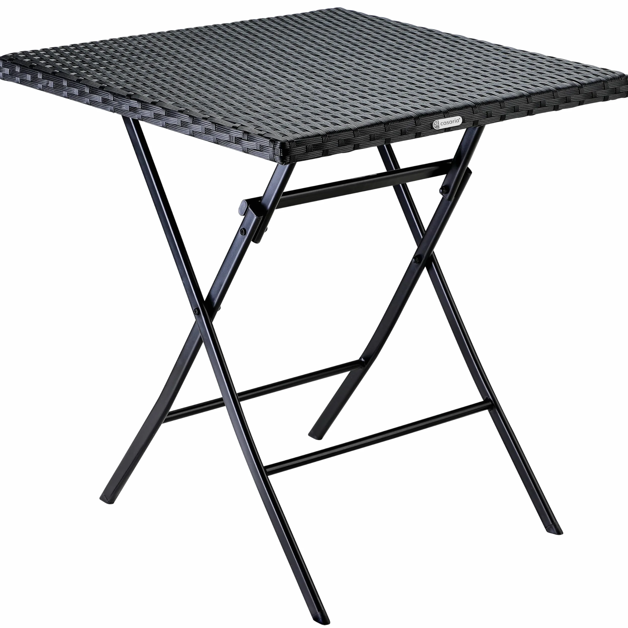 Casaria Tavolo Pieghevole Polyrattan 65x65cm 60kg Giardino Esterno