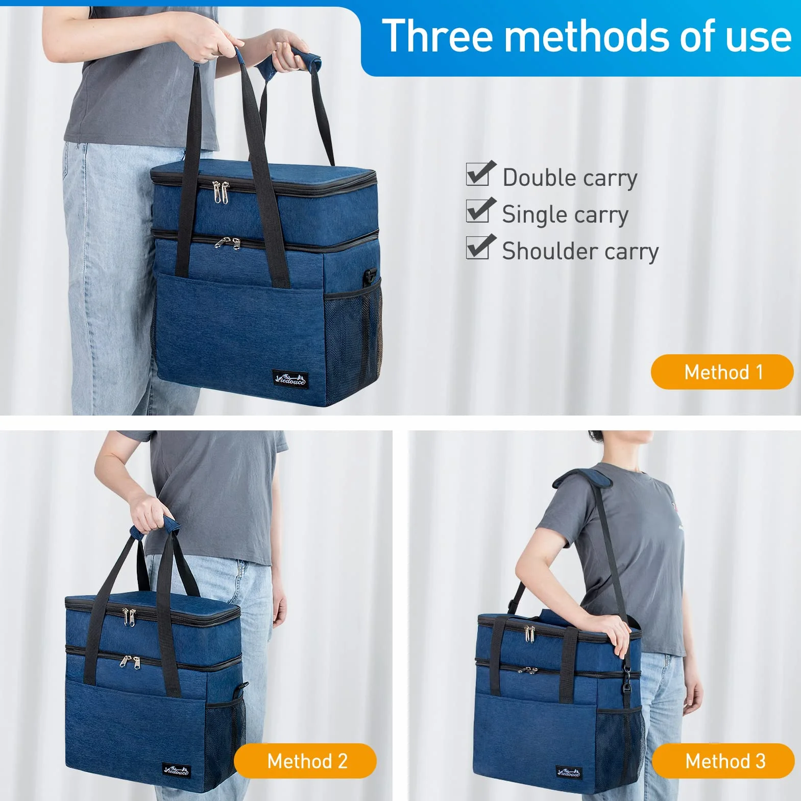 Borsa Termica Pranzo 30L Espandibile Isotermica Impermeabile con Tracolla e Apri Birra per Esterni Campeggio Viaggi